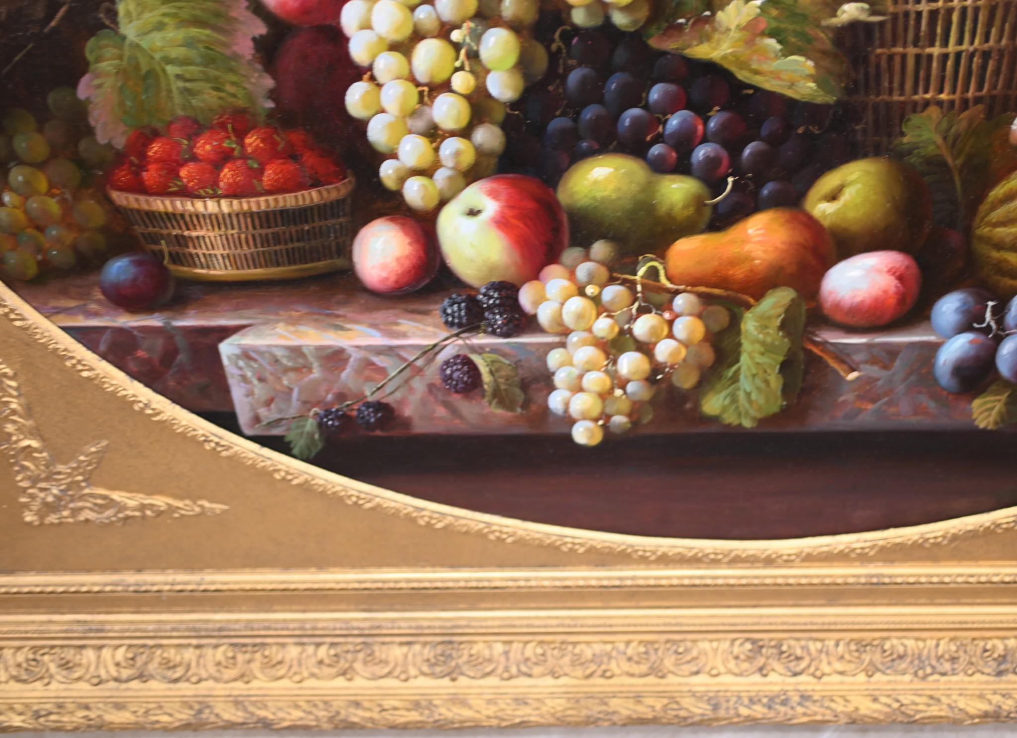 Victorian Still Life Oil Painting Floral Gilt Frame For Sale 4
