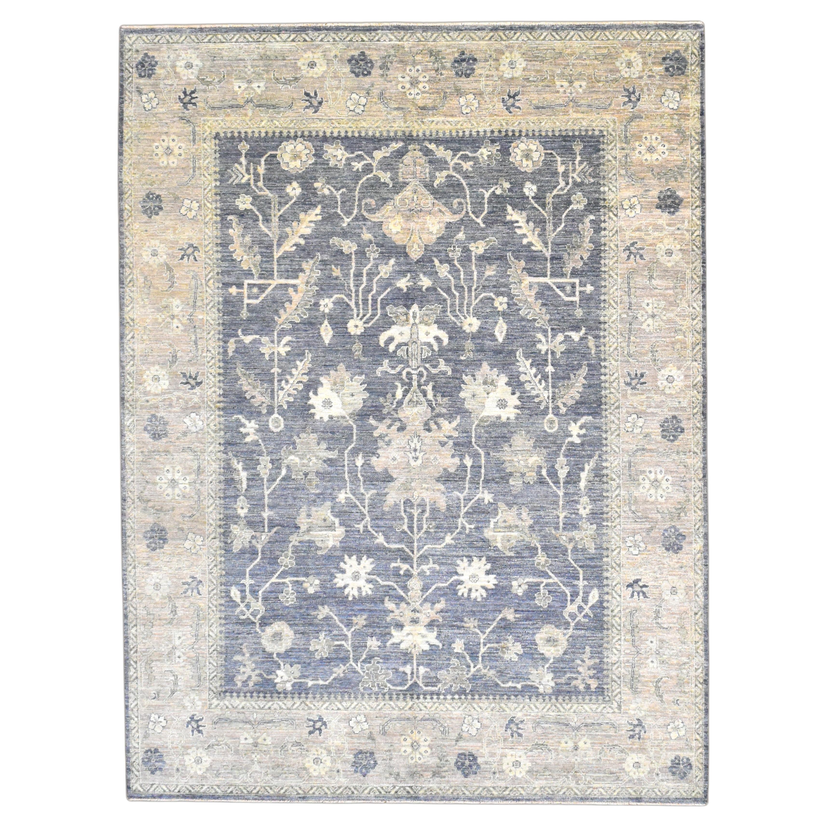 Tapis victorien en laine à motifs floraux bleu vif 9
1

x12

 en vente