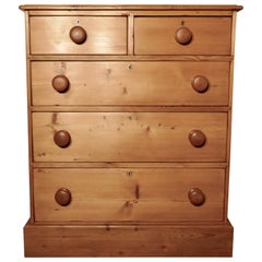 Used Victorian Stripped Pine Chest of Drawers