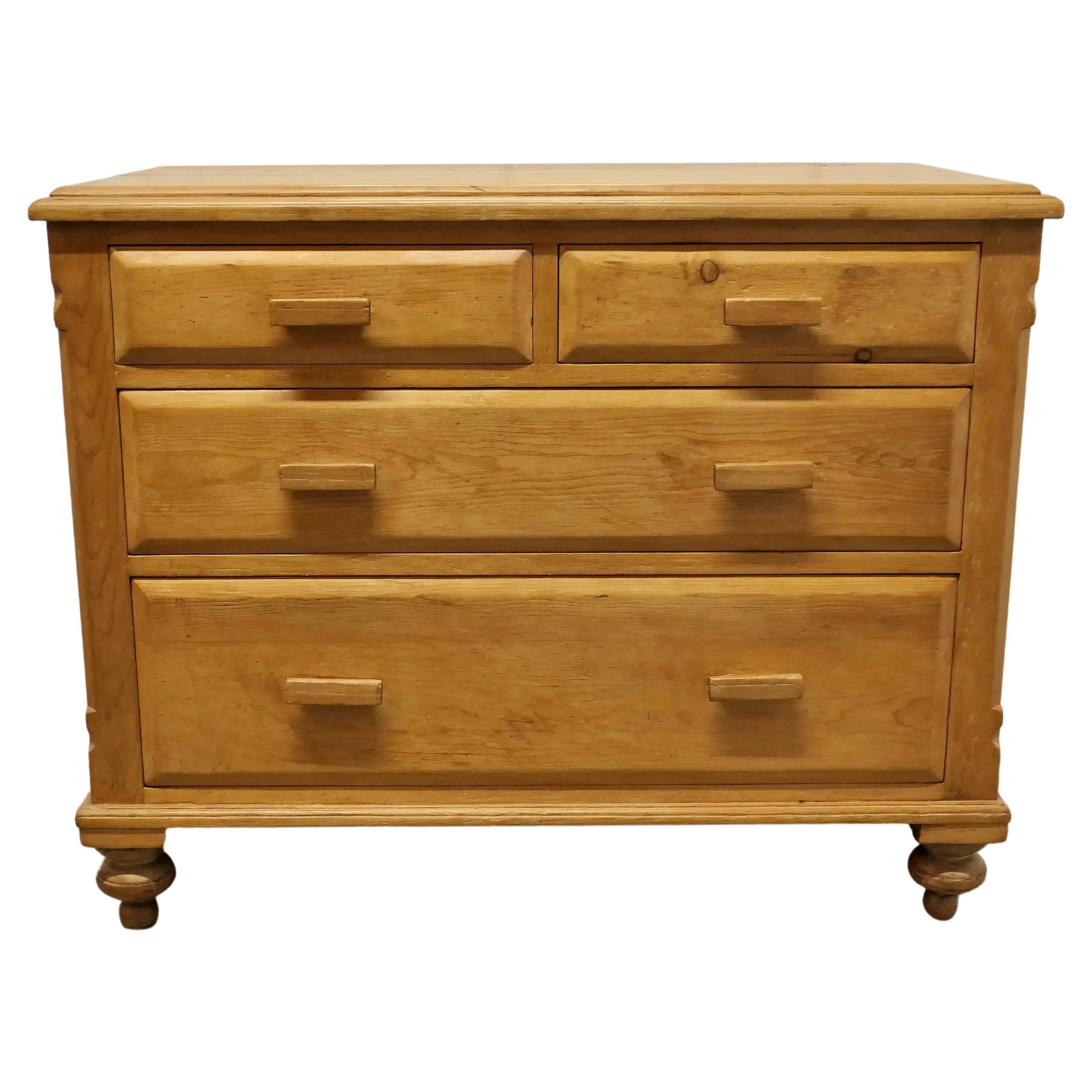 Victorian Stripped Pine Chest of Drawers For Sale