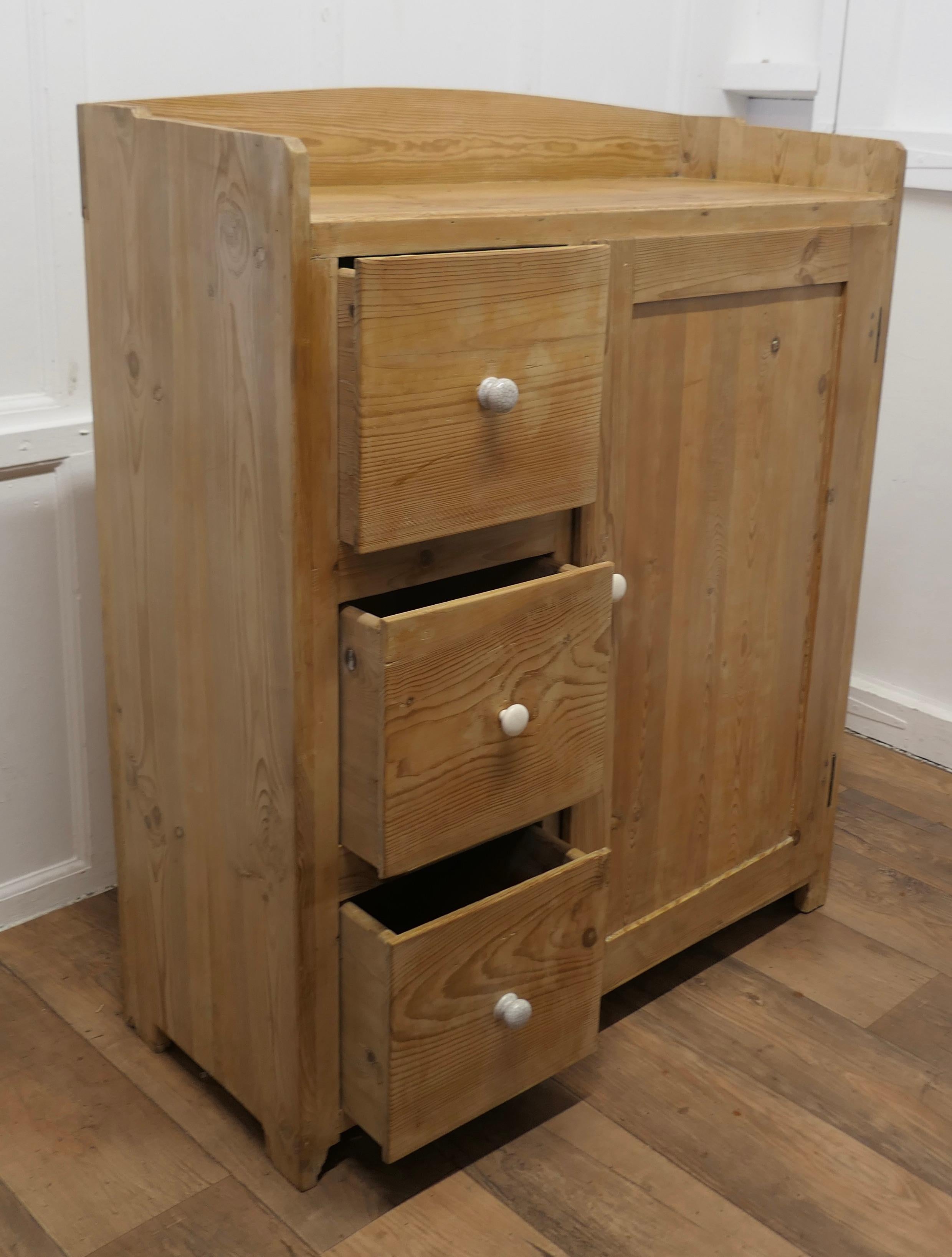 Victorian Stripped Pine Greeting Station Cupboard     For Sale 2