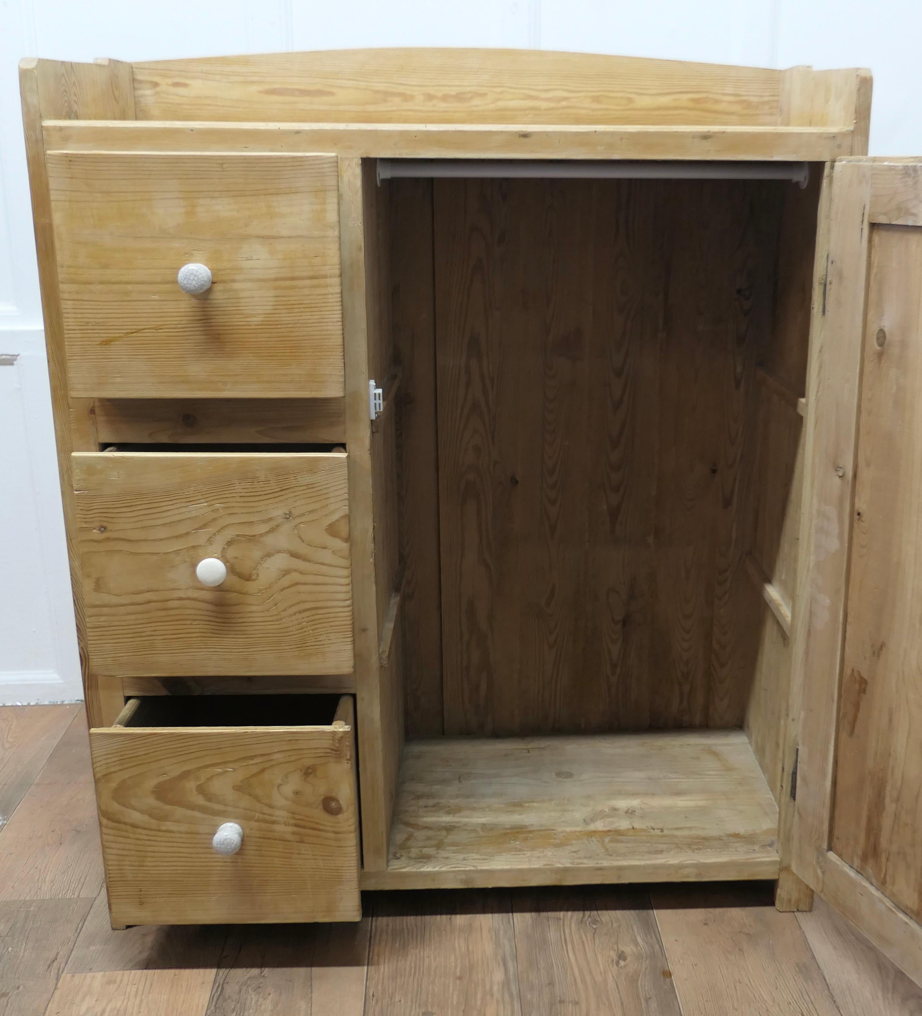 Victorian Stripped Pine Greeting Station Cupboard     For Sale 3