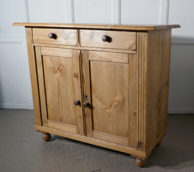 Victorian Stripped Pine Sideboard or Cupboard at 1stDibs