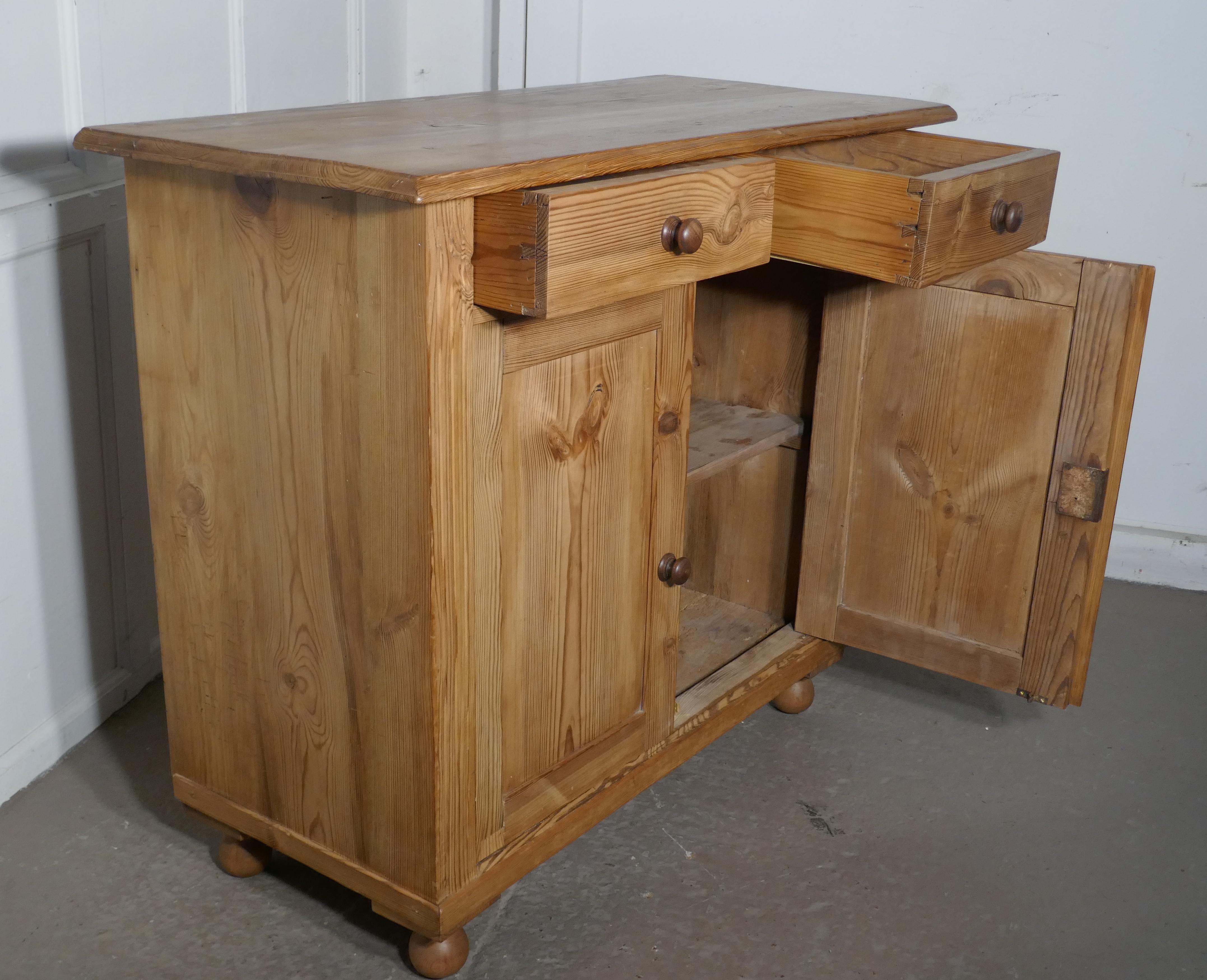19th Century Victorian Stripped Pine Sideboard or Cupboard