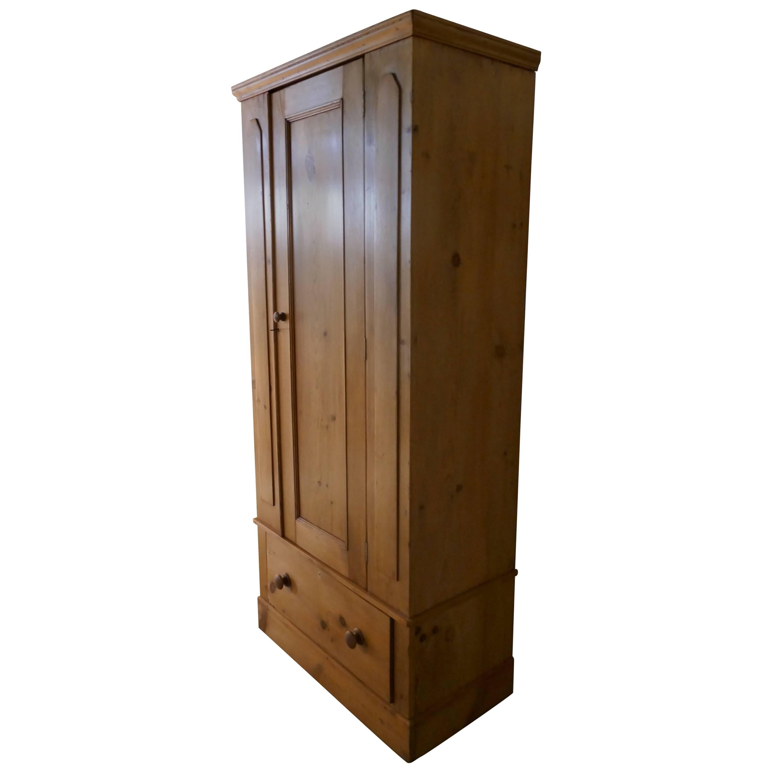 Victorian Stripped Pine Wardrobe