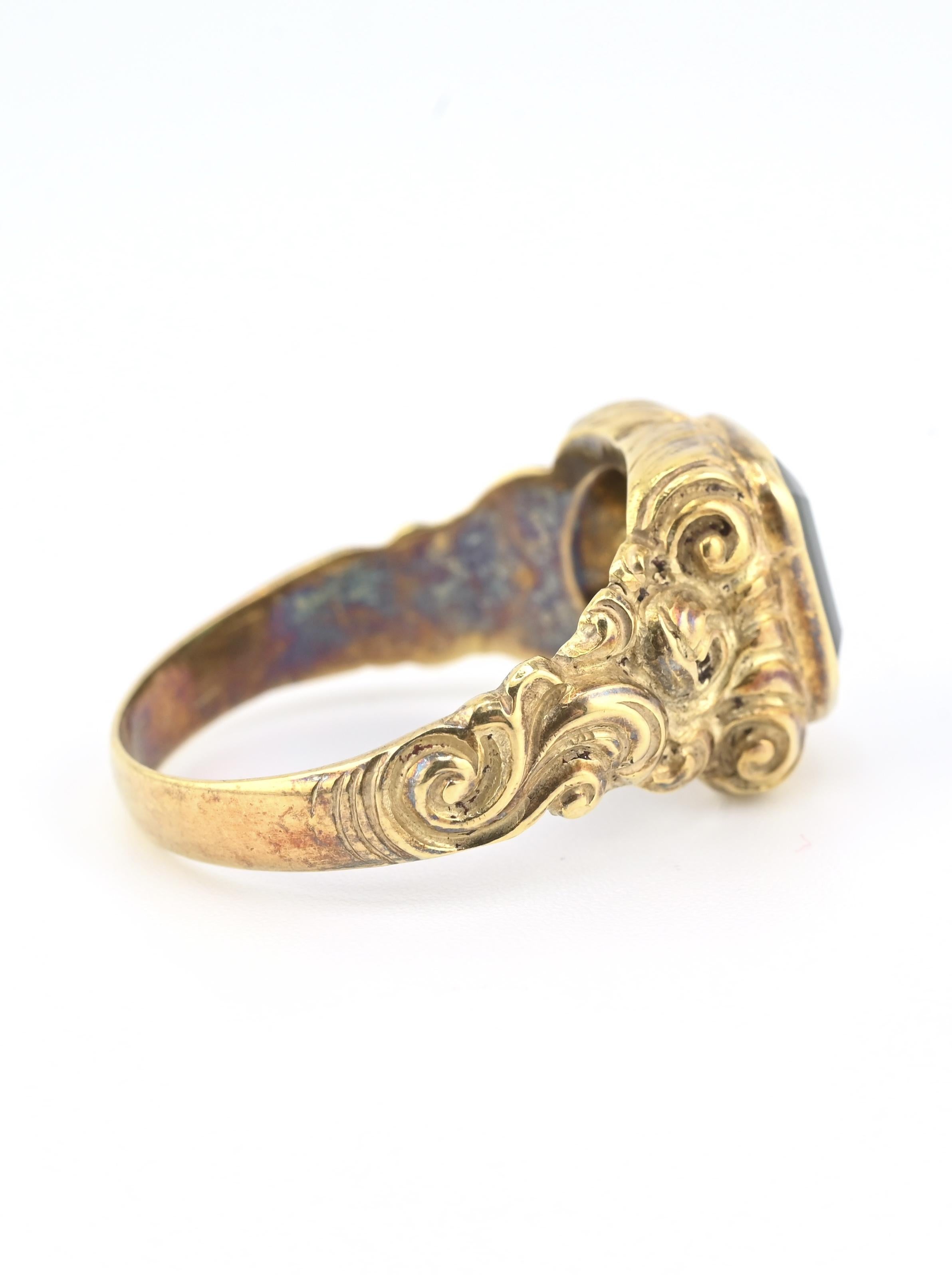 14K Goldring im viktorianischen Stil mit GIA zertifiziertem grünem Spinell im Zustand „Gut“ im Angebot in Media, PA