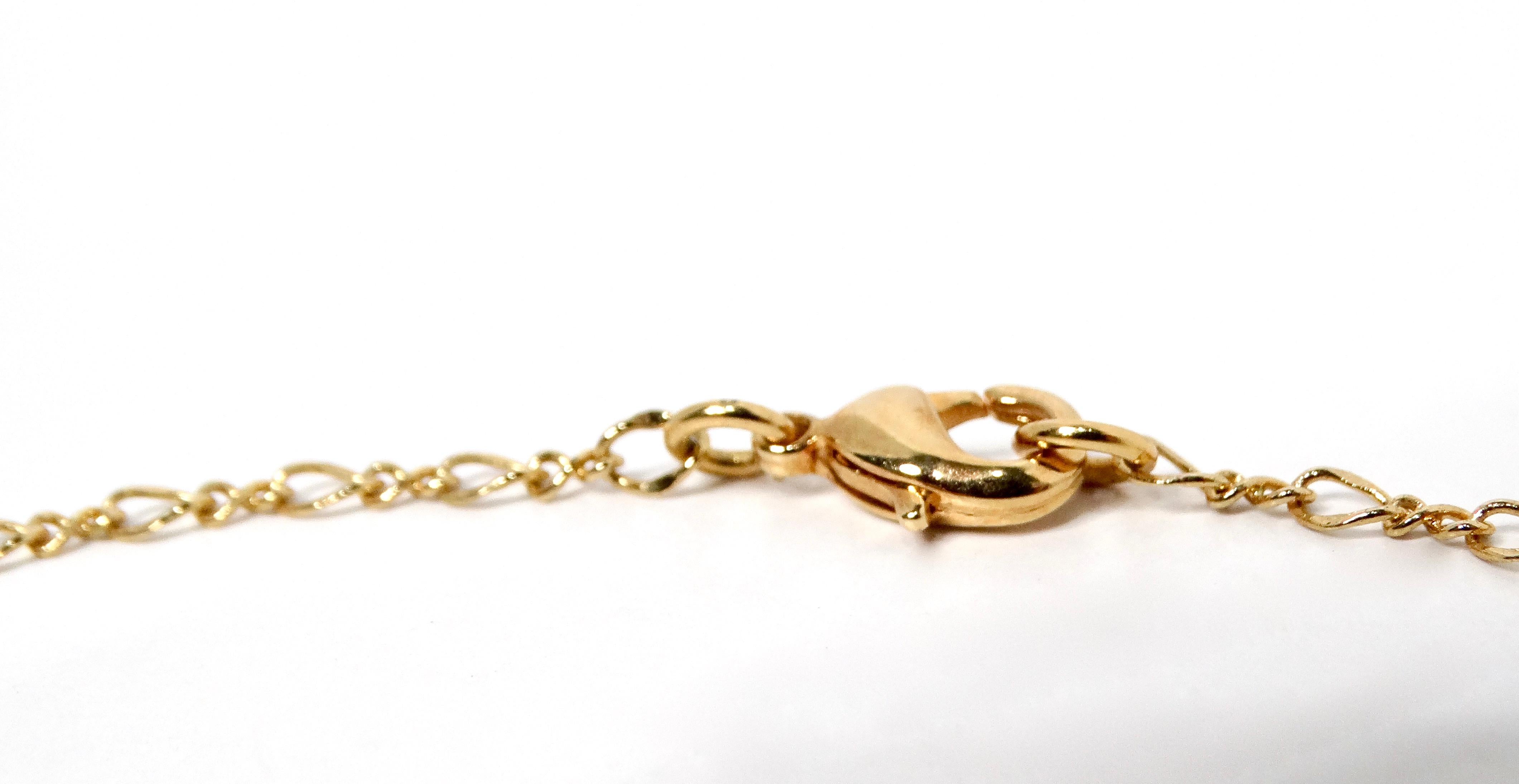 Collier de style victorien avec pendentif en pierre verte plaqué or 18k en vente 1