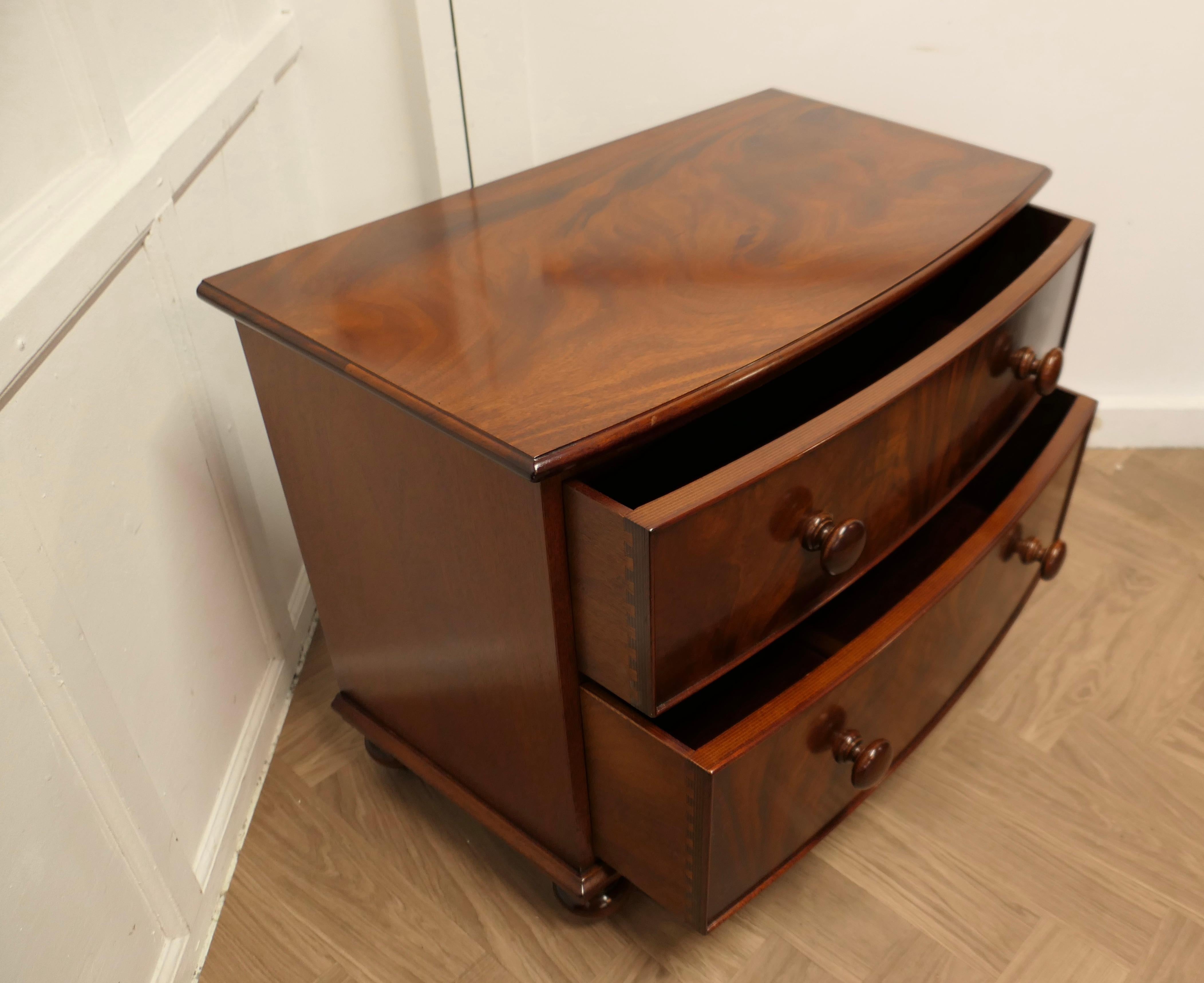 Sapele Wood Victorian Style 2 Drawer Chest of Drawers For Sale