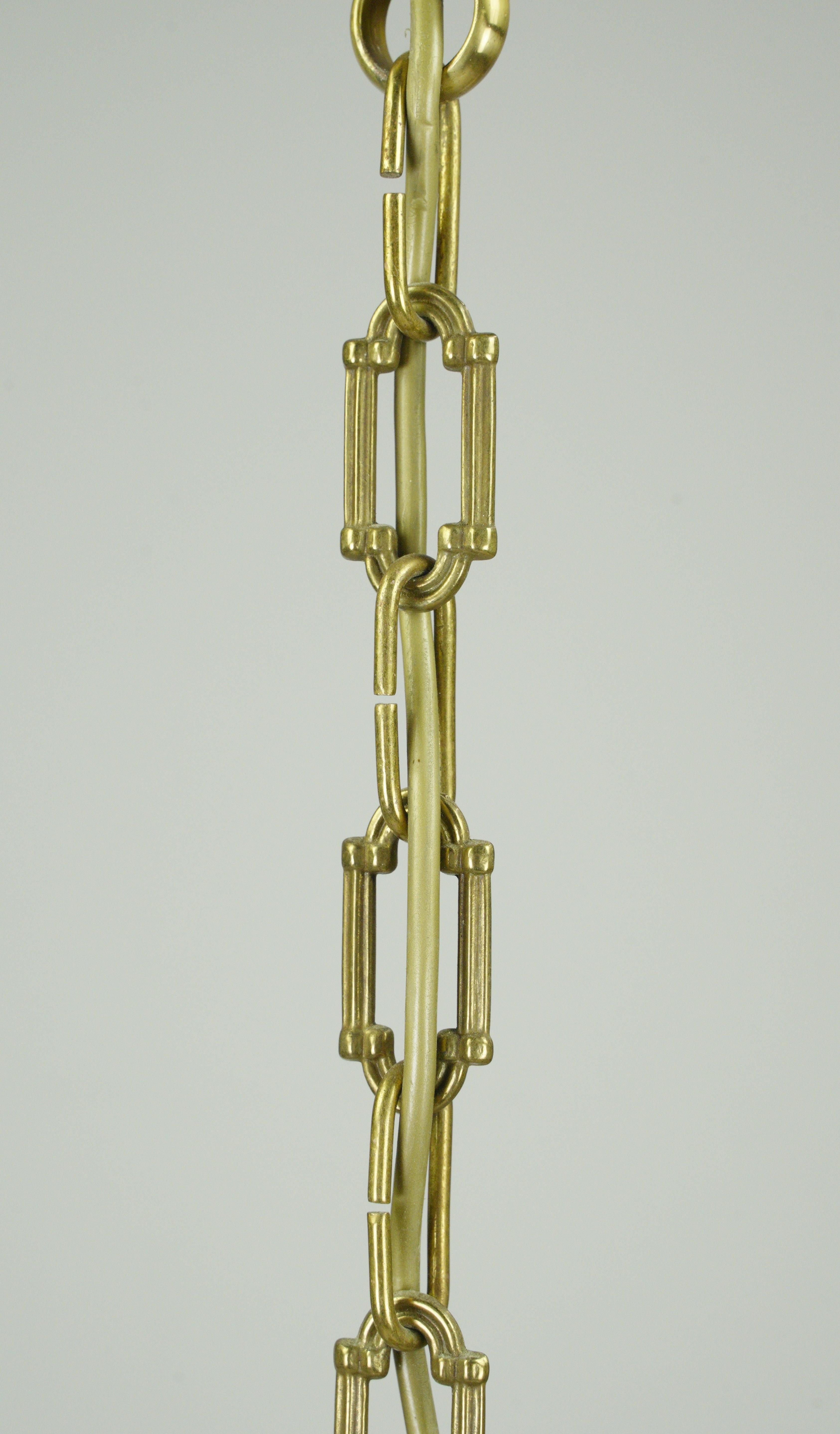 Victorian Style 5 Arm Brass Draped Icicle Crystal Chandelier For Sale 1