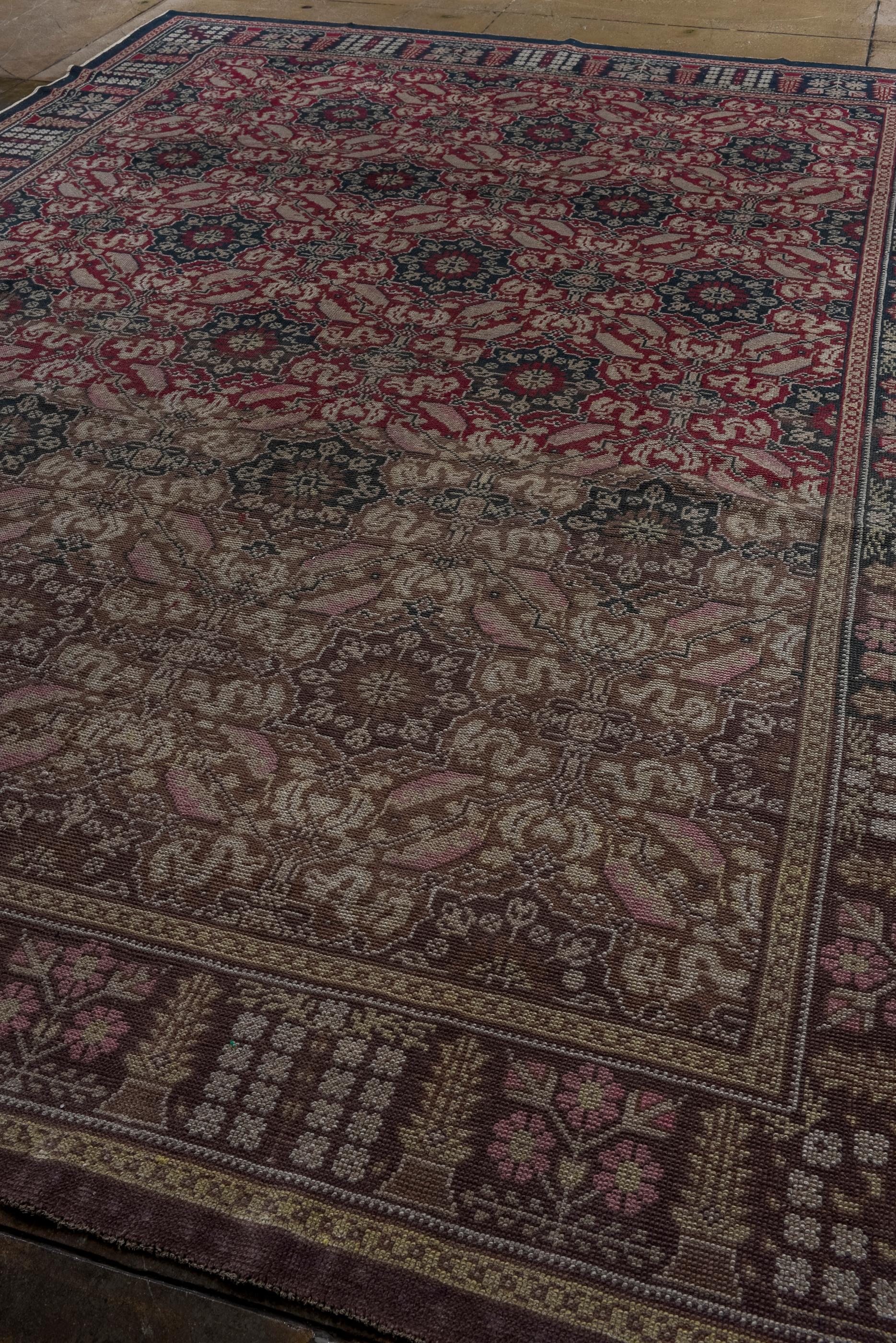 Hand-Knotted Victorian Style Antique European Rug, Circa 1920's For Sale