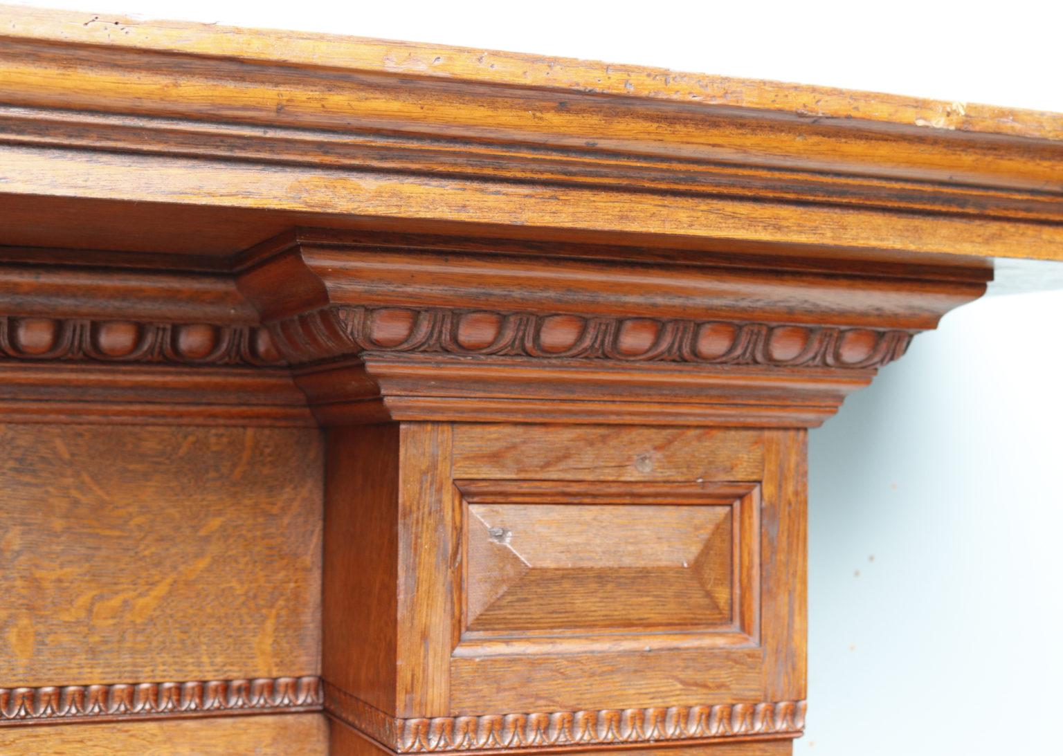 Victorian Style Antique Oak Mantel For Sale 1