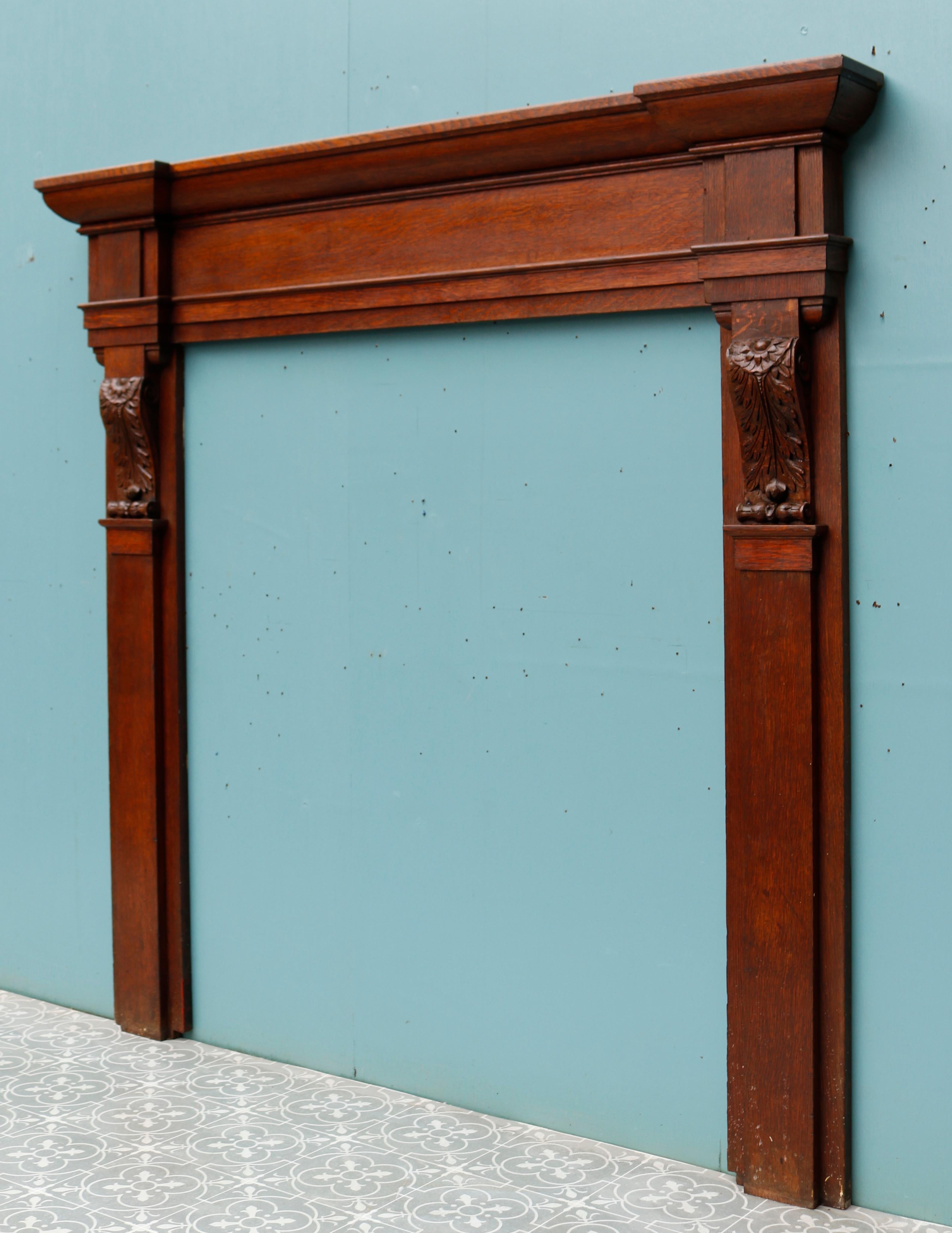Victorian Style Antique Oak Mantel For Sale 2