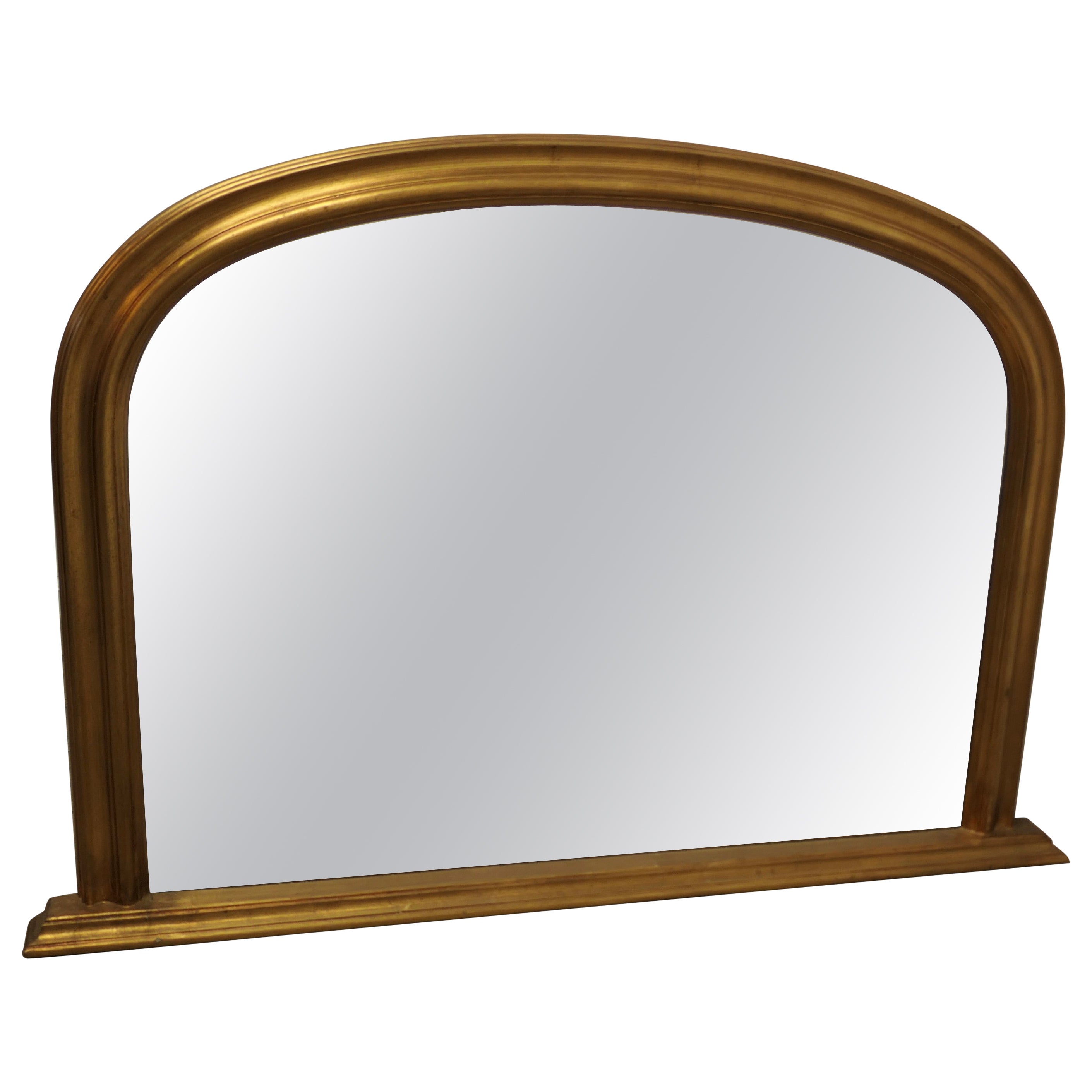 Miroir de cheminée de style victorien, arqué et doré foncé un joli miroir de cheminée