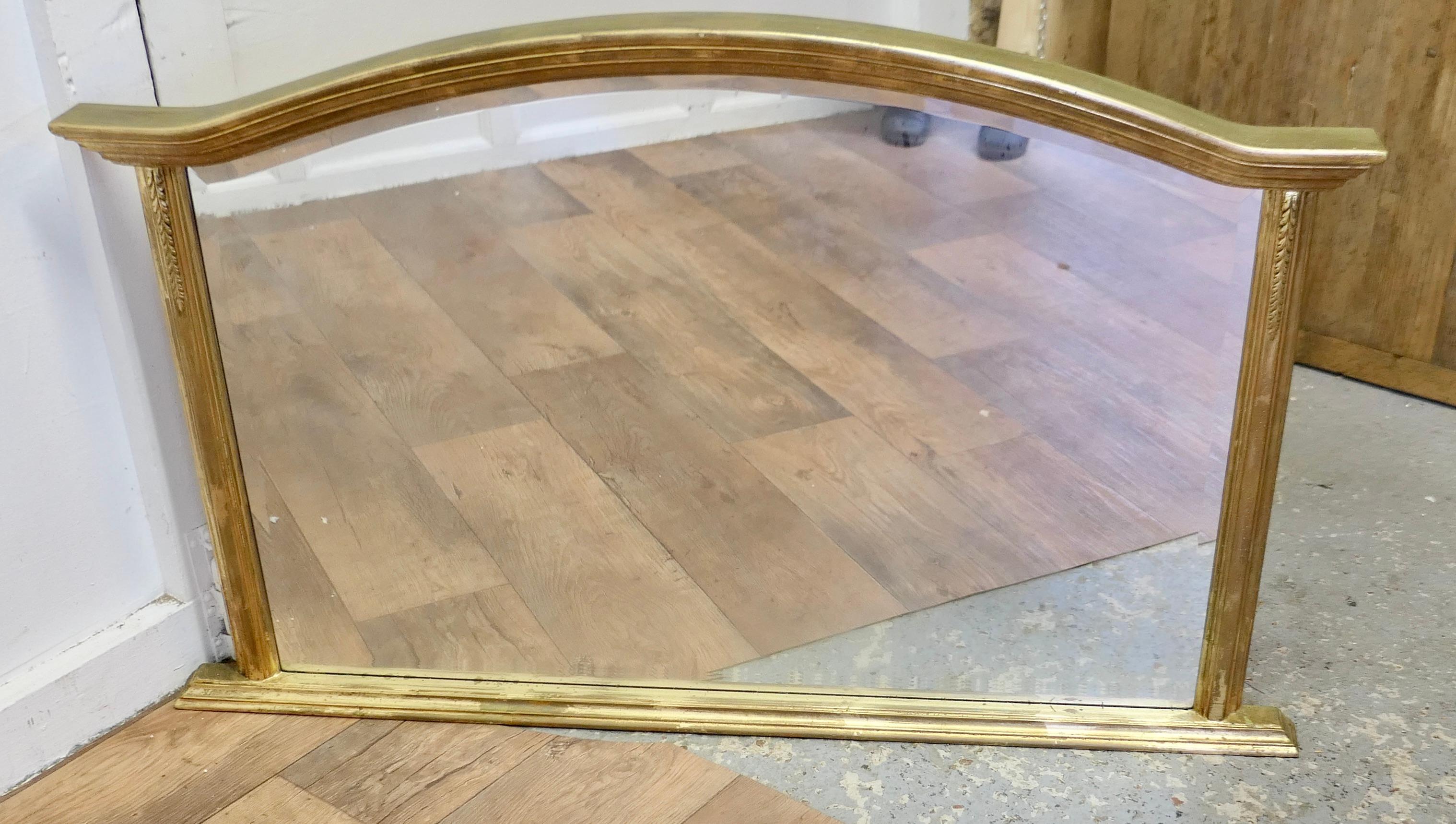 Pine Victorian Style Arched Gold Overmantel Mirror  A Lovely Over Mantle Mirror