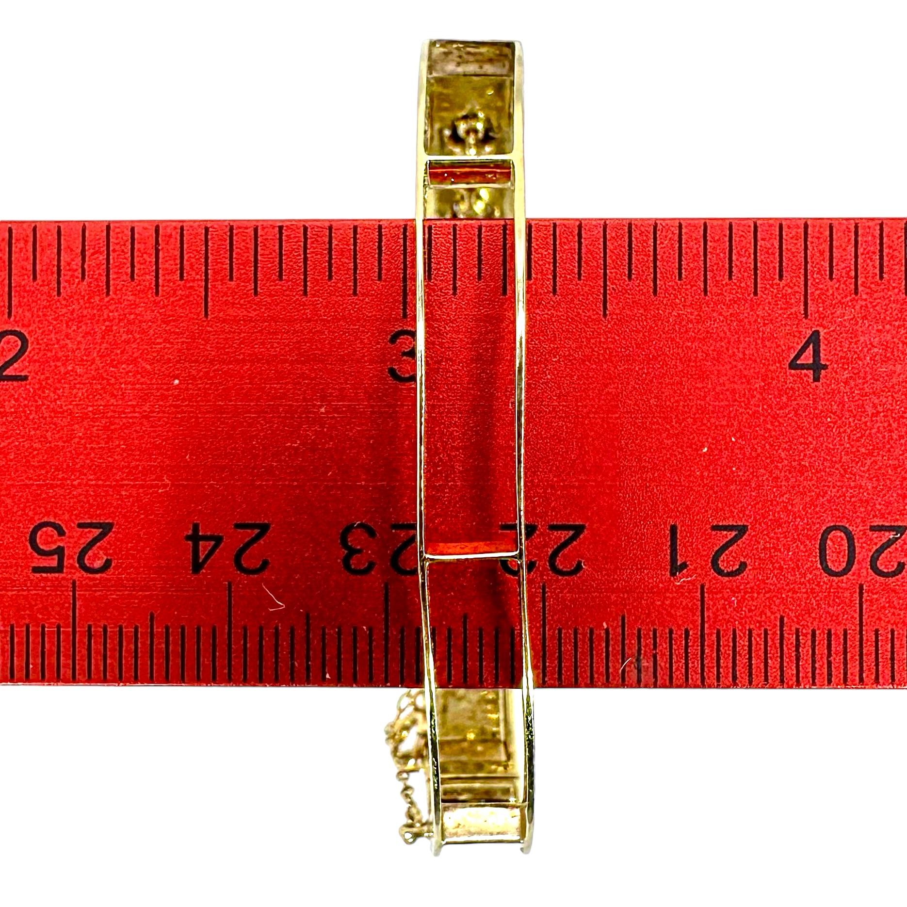 Viktorianischer Armreif im viktorianischen Stil aus 14 Karat Gelbgold mit Diamanten und blauen Emaille-Akzenten im Angebot 8