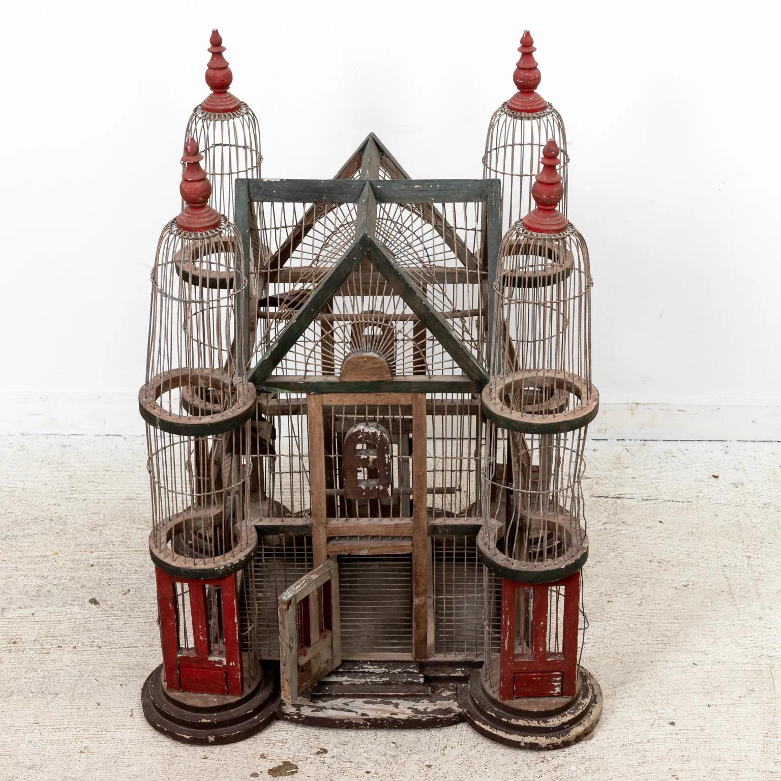 Wood Victorian Style Birdcage For Sale