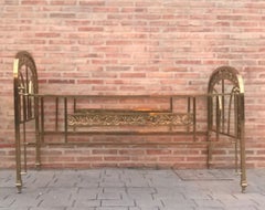 Victorian Style Brass and Bronze Infant Cradle, France, 20th Century