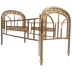 Used Victorian Style Brass and Bronze Infant Cradle, France, 20th Century