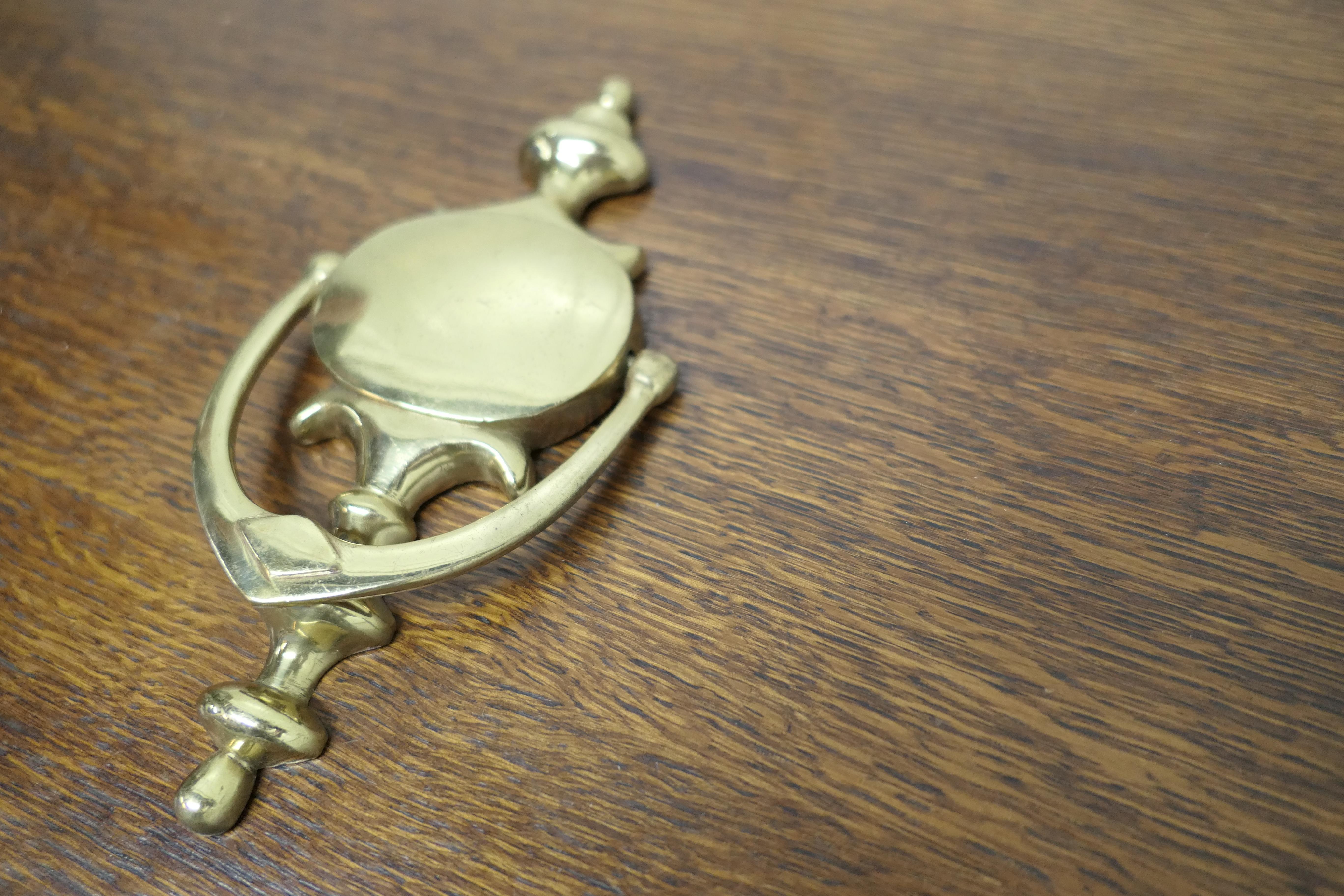 Adam Style Victorian Style Brass Door Knocker For Sale