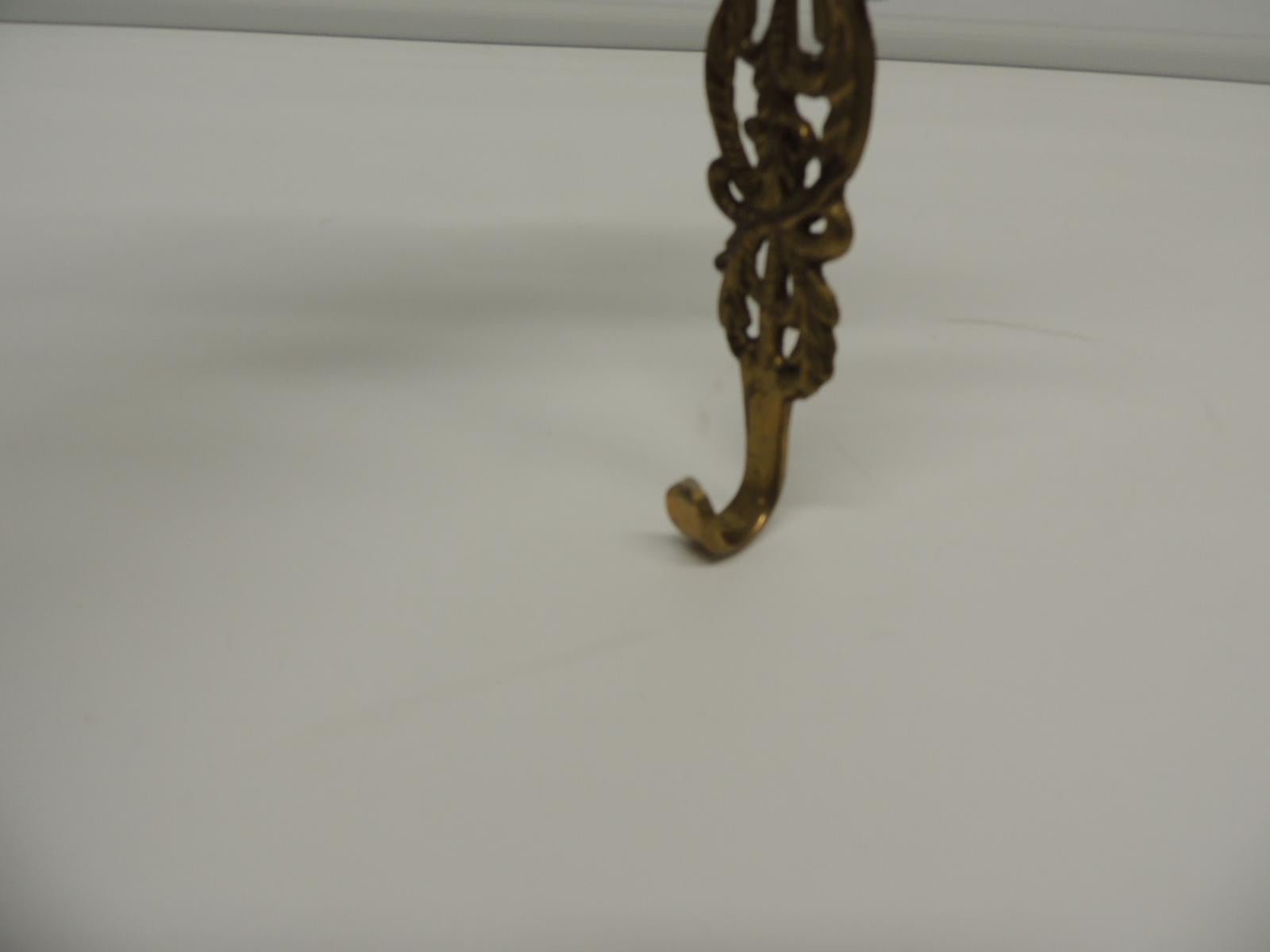 Hand-Crafted Victorian Style Brass Filigree Holiday Wreath Door Decorative Hook