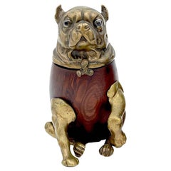Zwei Hundekästen aus Messing und Holz im viktorianischen Stil, von Arthur Court, 1979