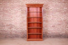 Victorian Style Burled Walnut and English Yew Wood Tall Bookcase
