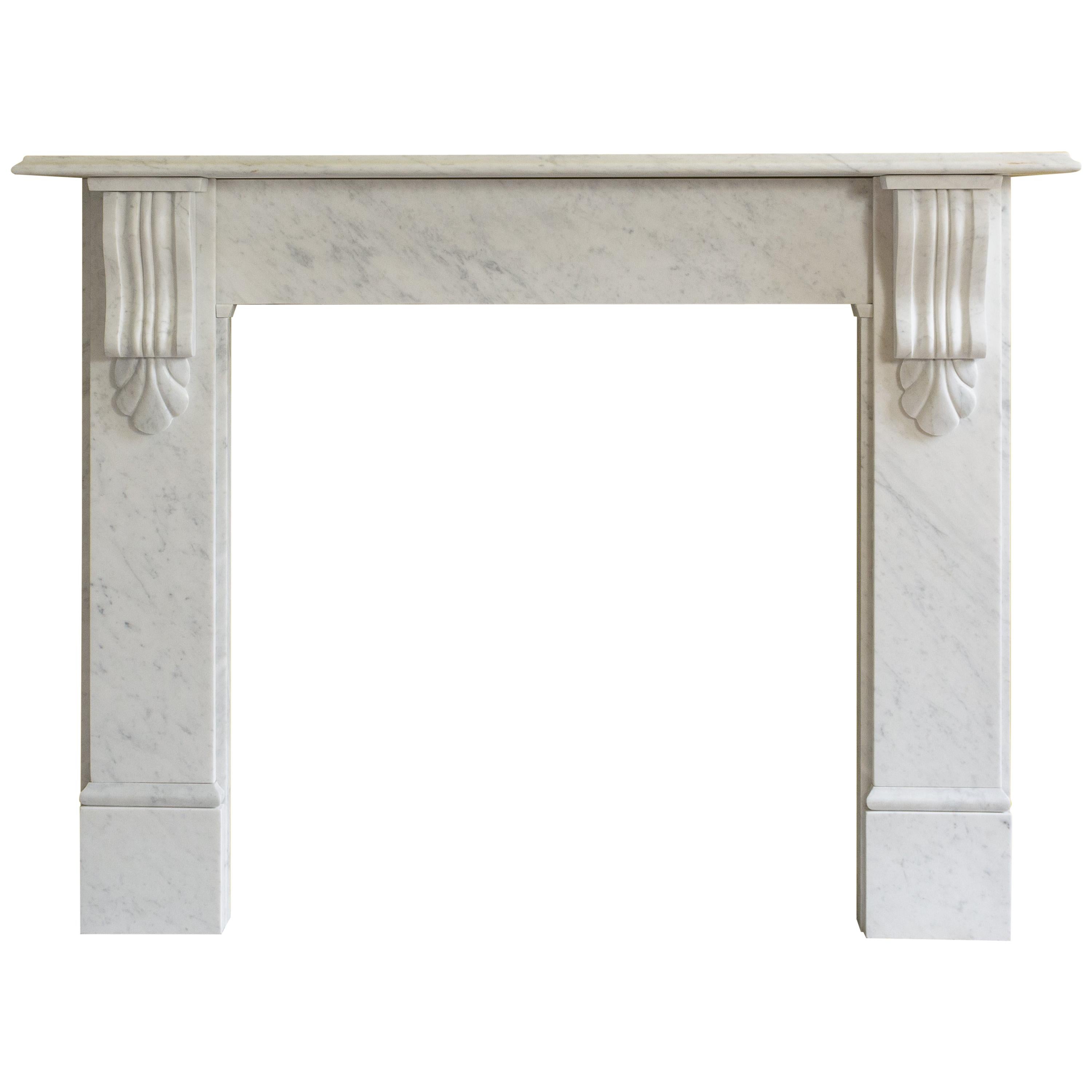 Victorian Style Carrara Marble Fireplace