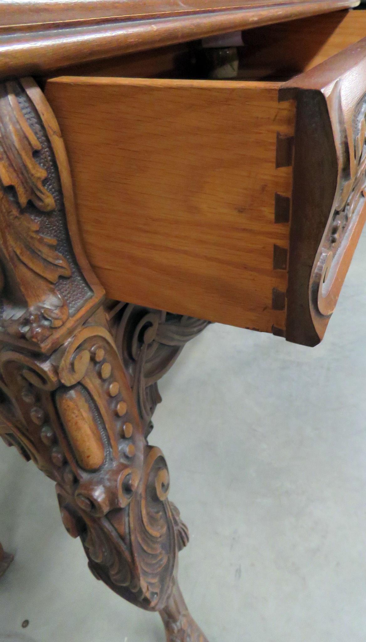 Small Size Carved English Georgian Style Carved Liquor or China Cabinet 2