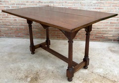Victorian Style Carved Walnut Convertible Console or Dining Table