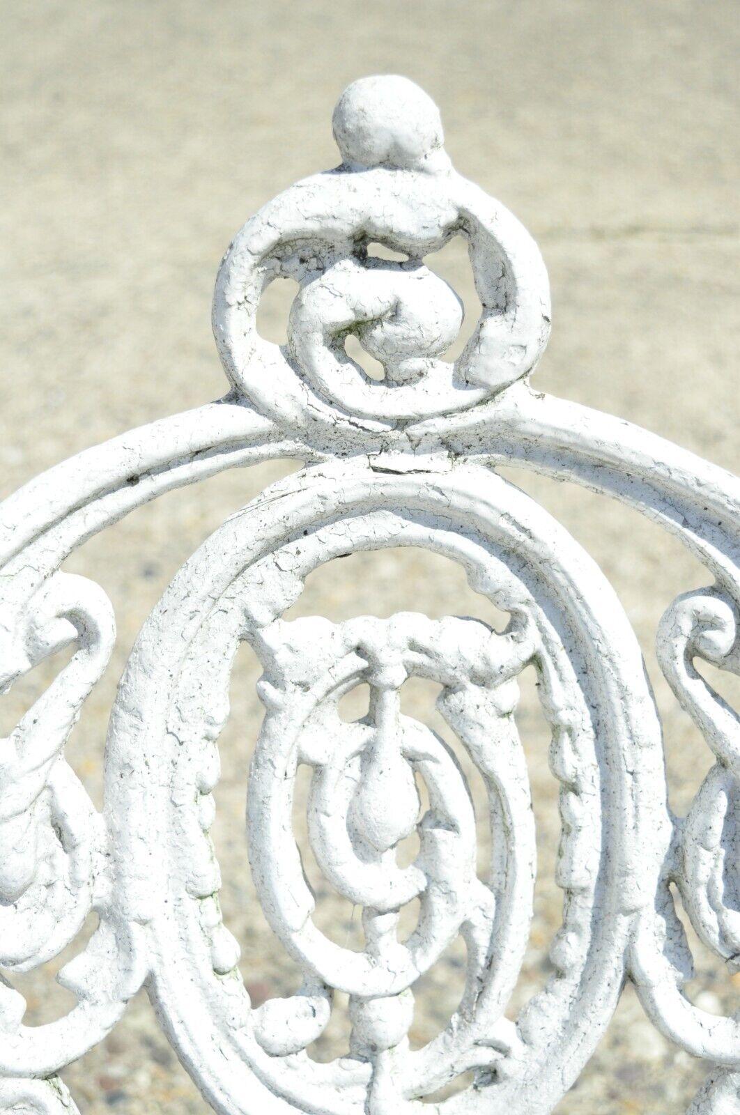 20th Century Victorian Style Cast Aluminum Ornate Outdoor Garden Chairs, Set of 4