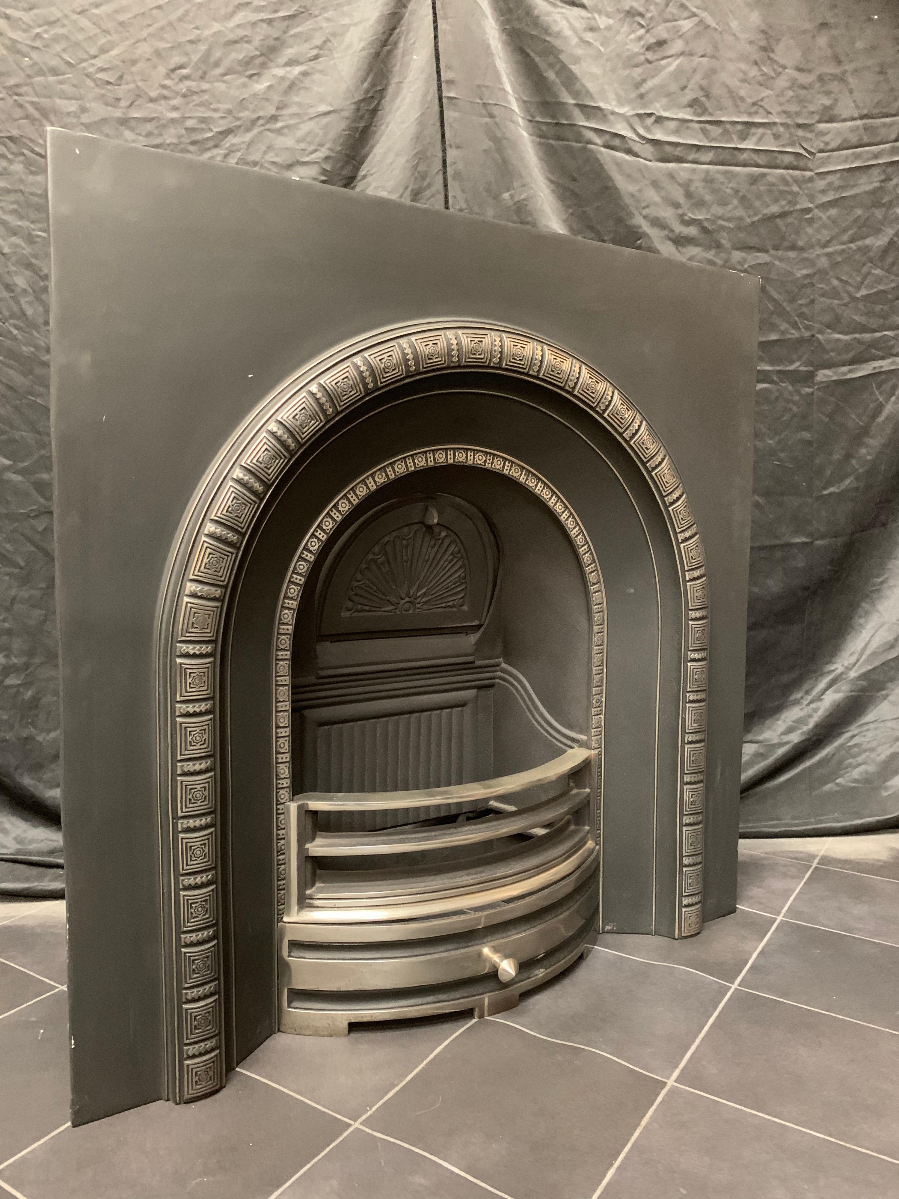 Victorian Style Cast Iron Arched Fireplace Insert 2