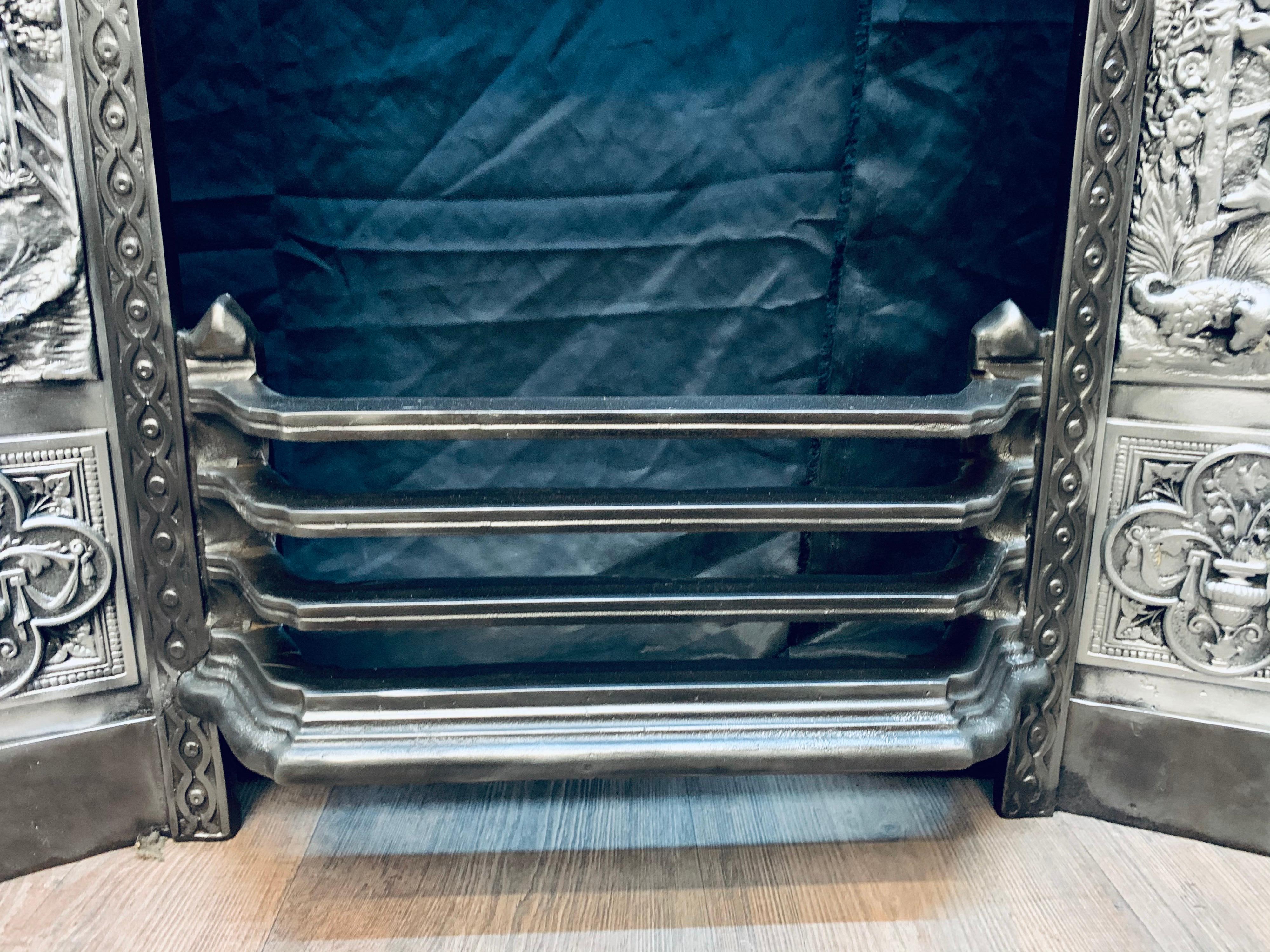 English Victorian Style Cast Iron Fireplace Insert For Sale