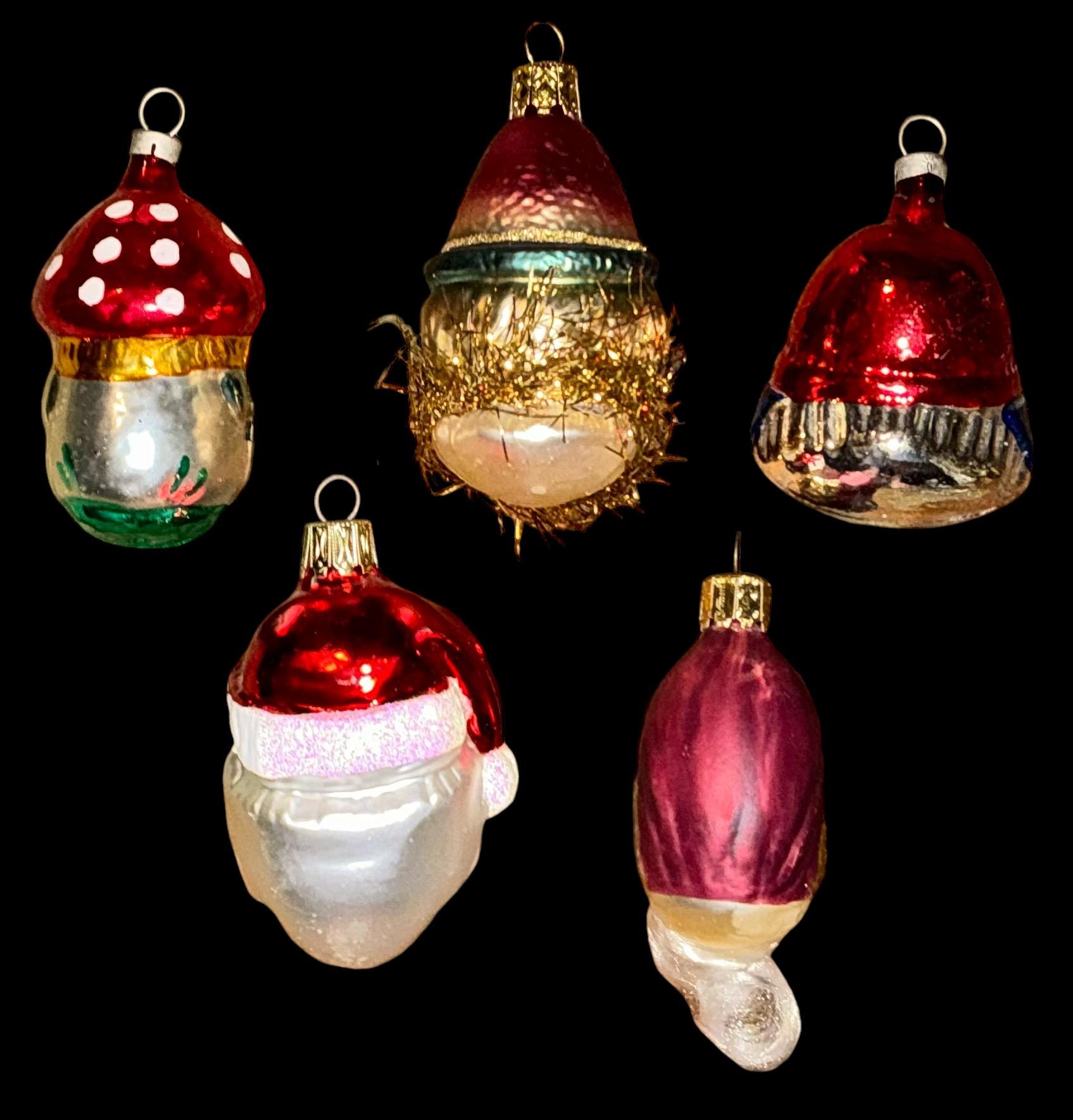 Viktorianisches Weihnachtsschmuck aus Quecksilberglas im viktorianischen Stil -anta Pilz-Puppe -S/5 (Amerikanische Klassik)