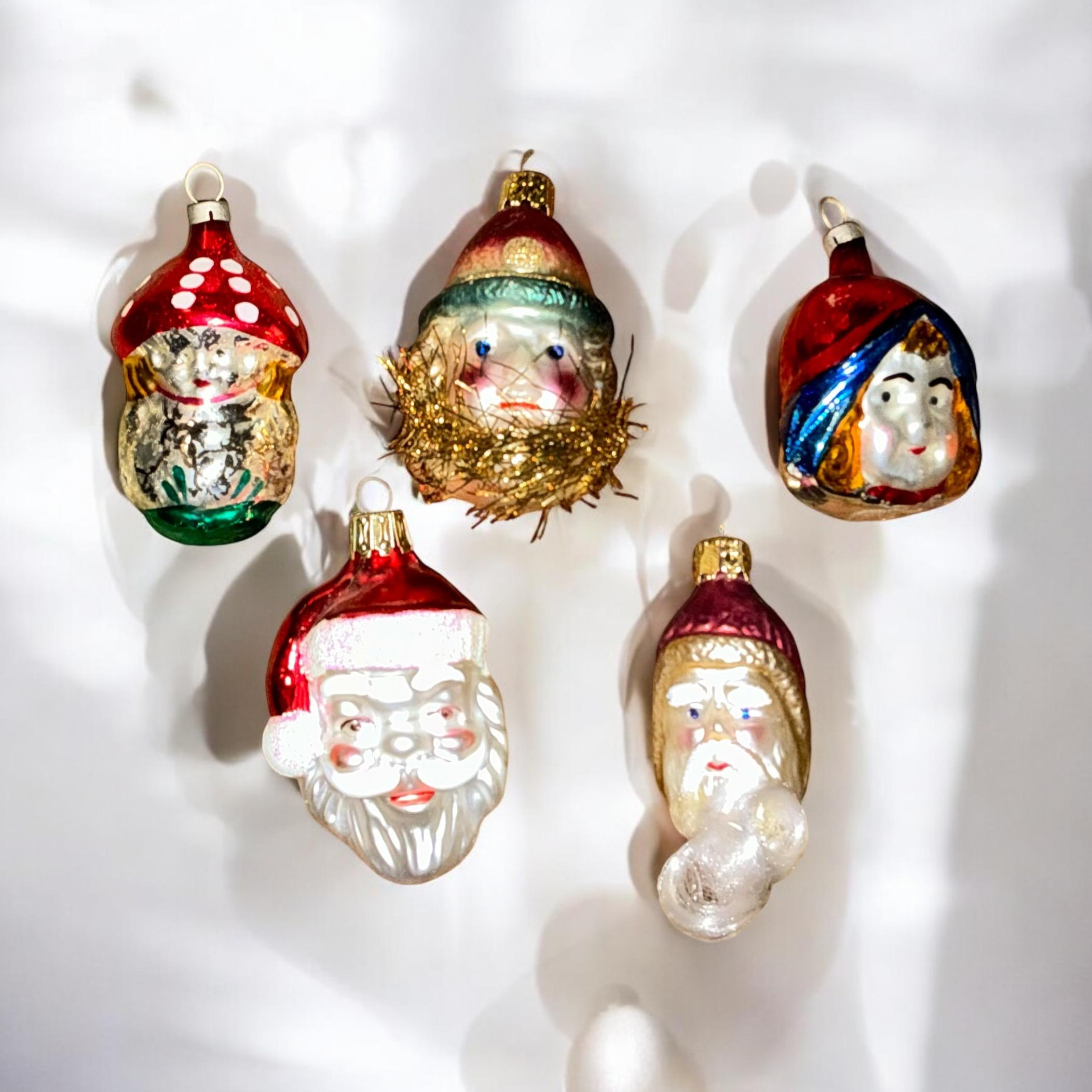 Viktorianisches Weihnachtsschmuck aus Quecksilberglas im viktorianischen Stil -anta Pilz-Puppe -S/5 1
