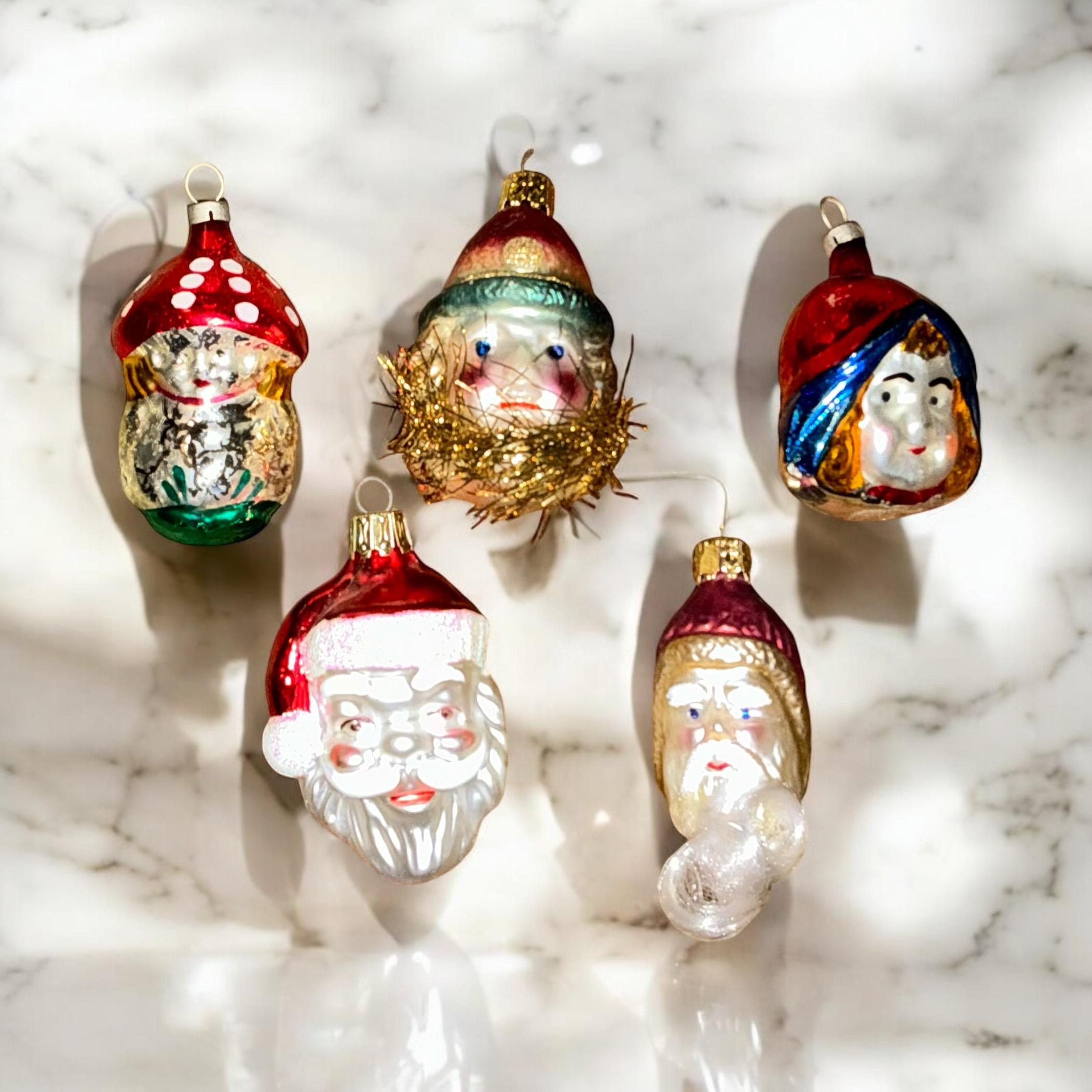 Viktorianisches Weihnachtsschmuck aus Quecksilberglas im viktorianischen Stil -anta Pilz-Puppe -S/5 2