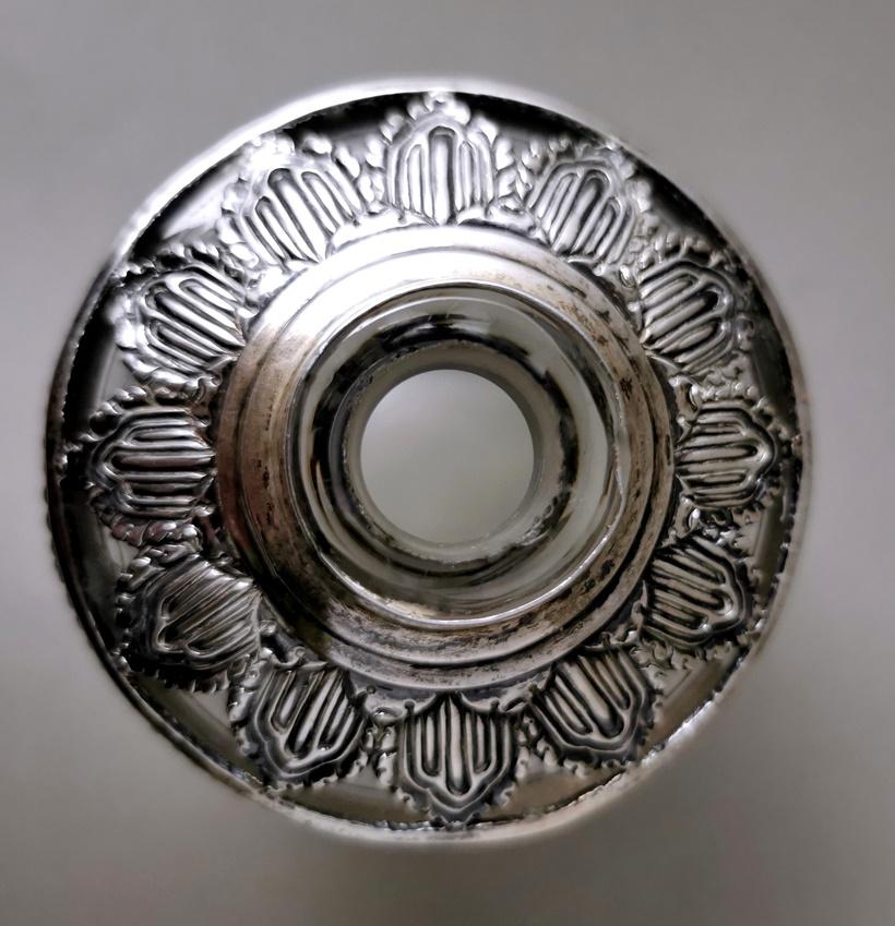 Victorian Style Crystal and Silver French Toilet Bottle For Sale 8