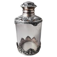 Victorian Style Crystal and Silver Toilet Bottle