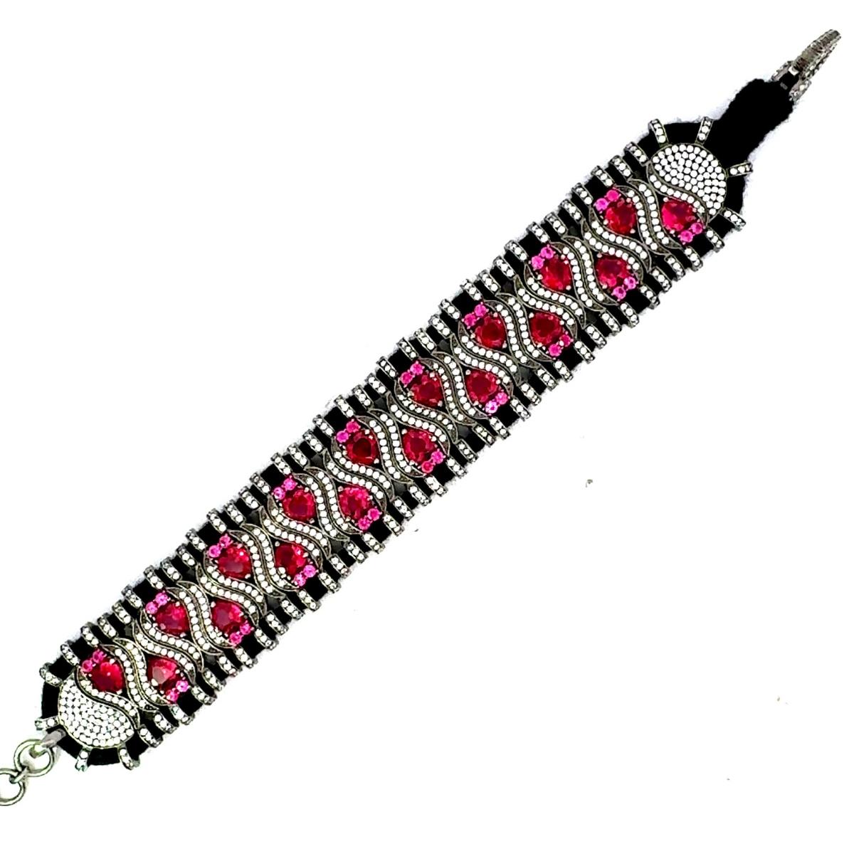 Taglio misto Bracciale con filo di zirconi in stile vittoriano per il fidanzamento in A. Silver in vendita