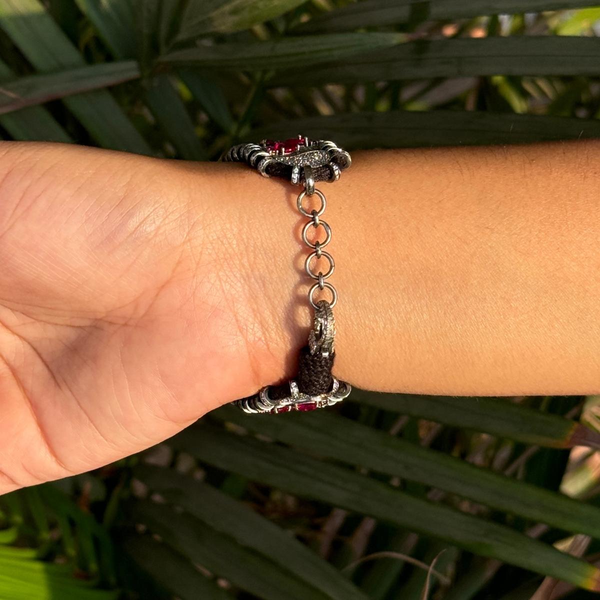 Bracciale con filo di zirconi in stile vittoriano per il fidanzamento in A. Silver In condizioni Nuovo in vendita a New York, NY