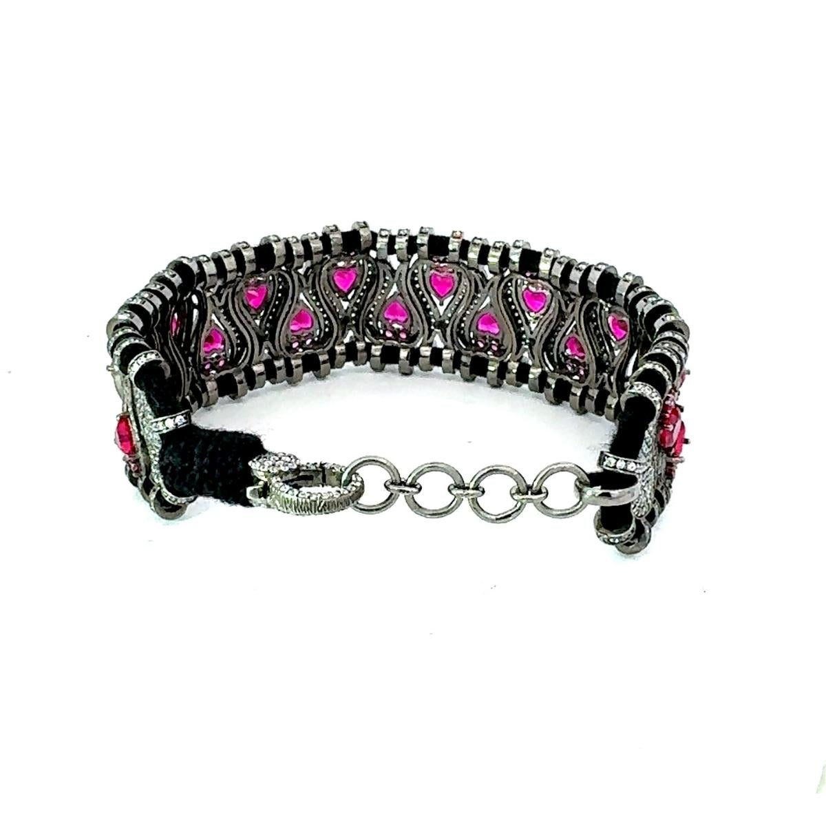 Donna Bracciale con filo di zirconi in stile vittoriano per il fidanzamento in A. Silver in vendita