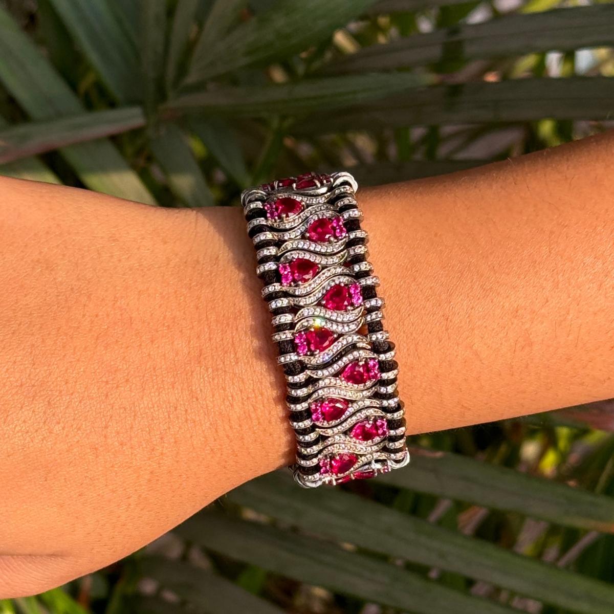 Bracciale con filo di zirconi in stile vittoriano per il fidanzamento in A. Silver in vendita 1