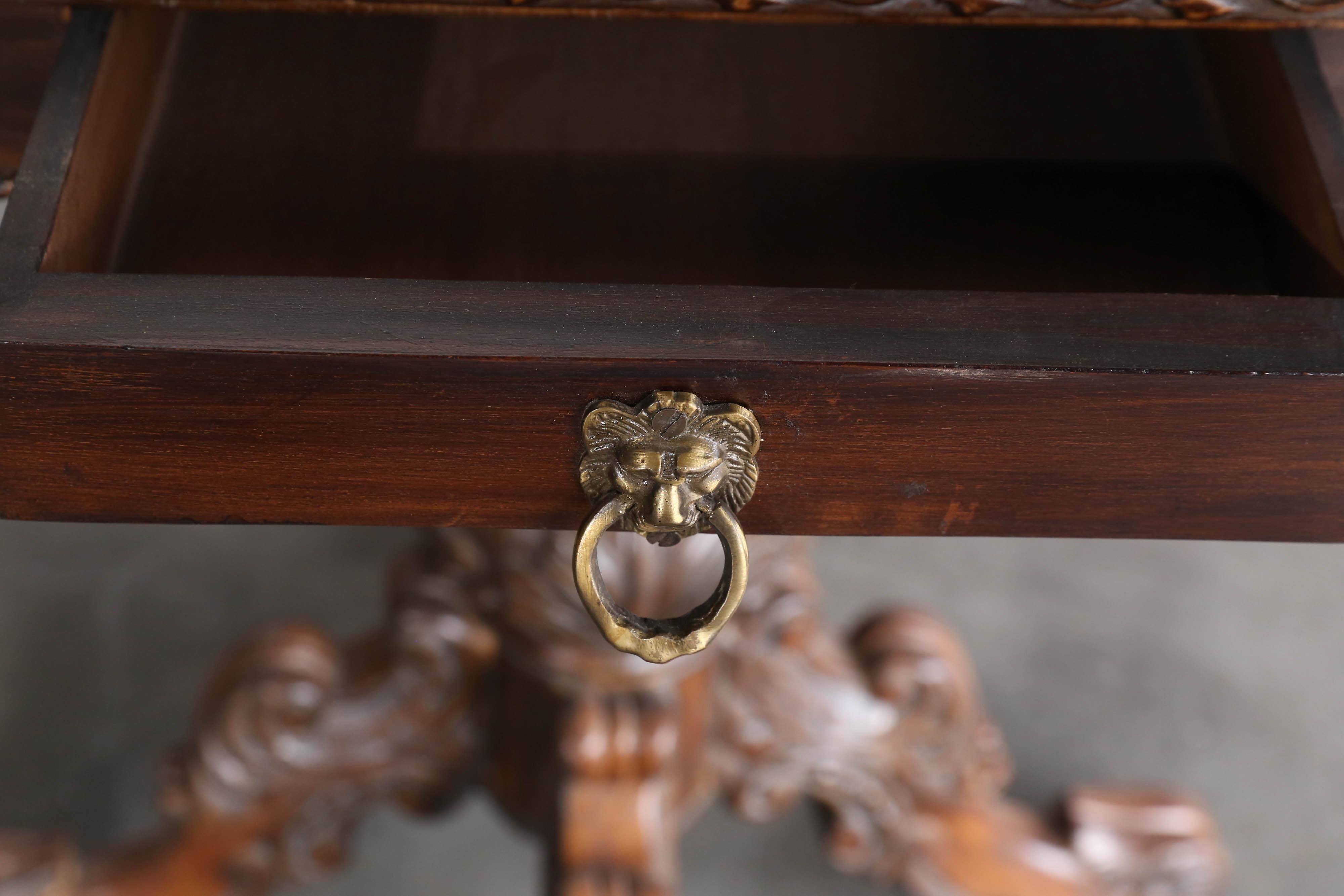 Hand-Crafted Victorian Style Custom Made Ornate Carved Wedding Presentation Chess Table
