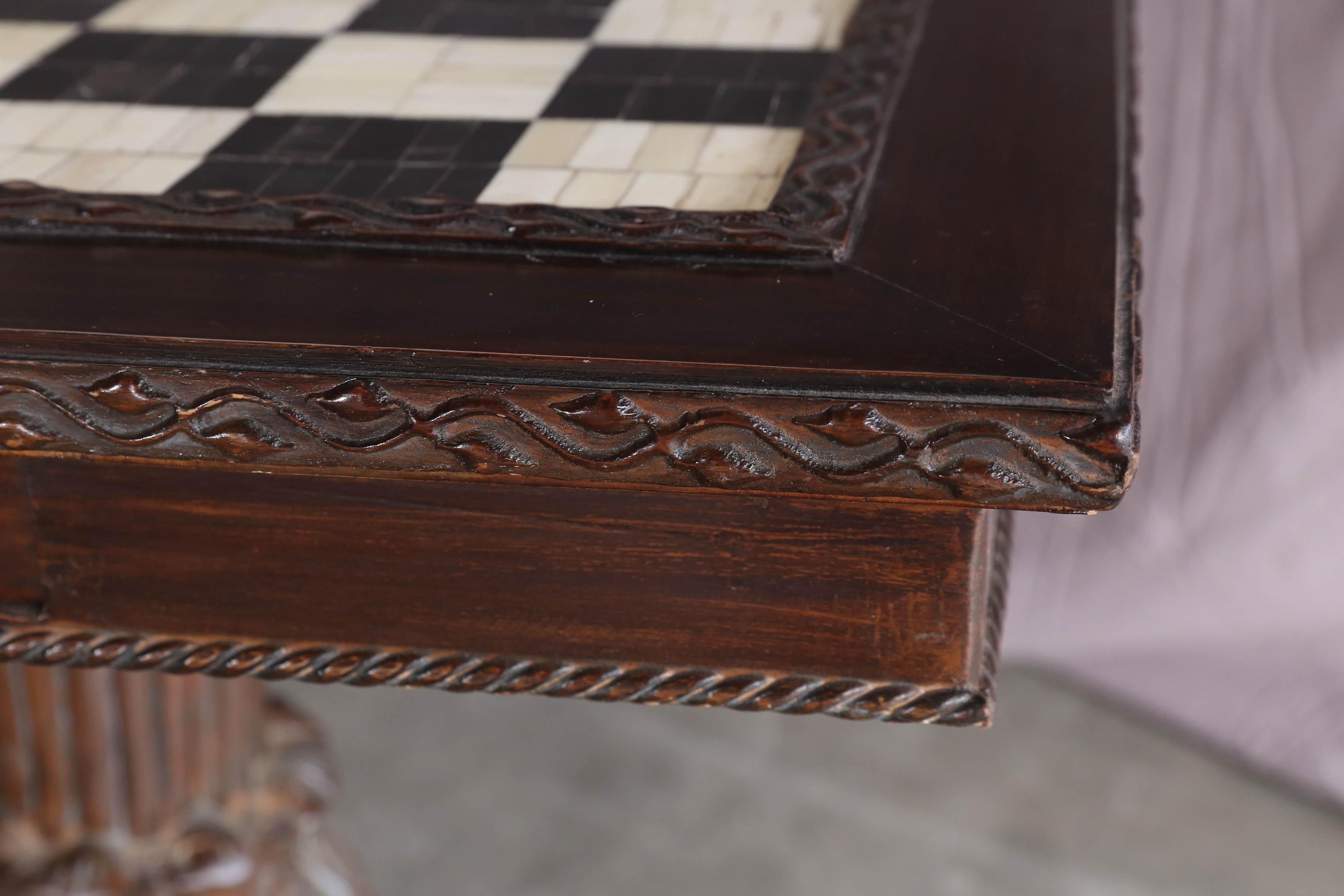 Victorian Style Custom Made Ornate Carved Wedding Presentation Chess Table 1