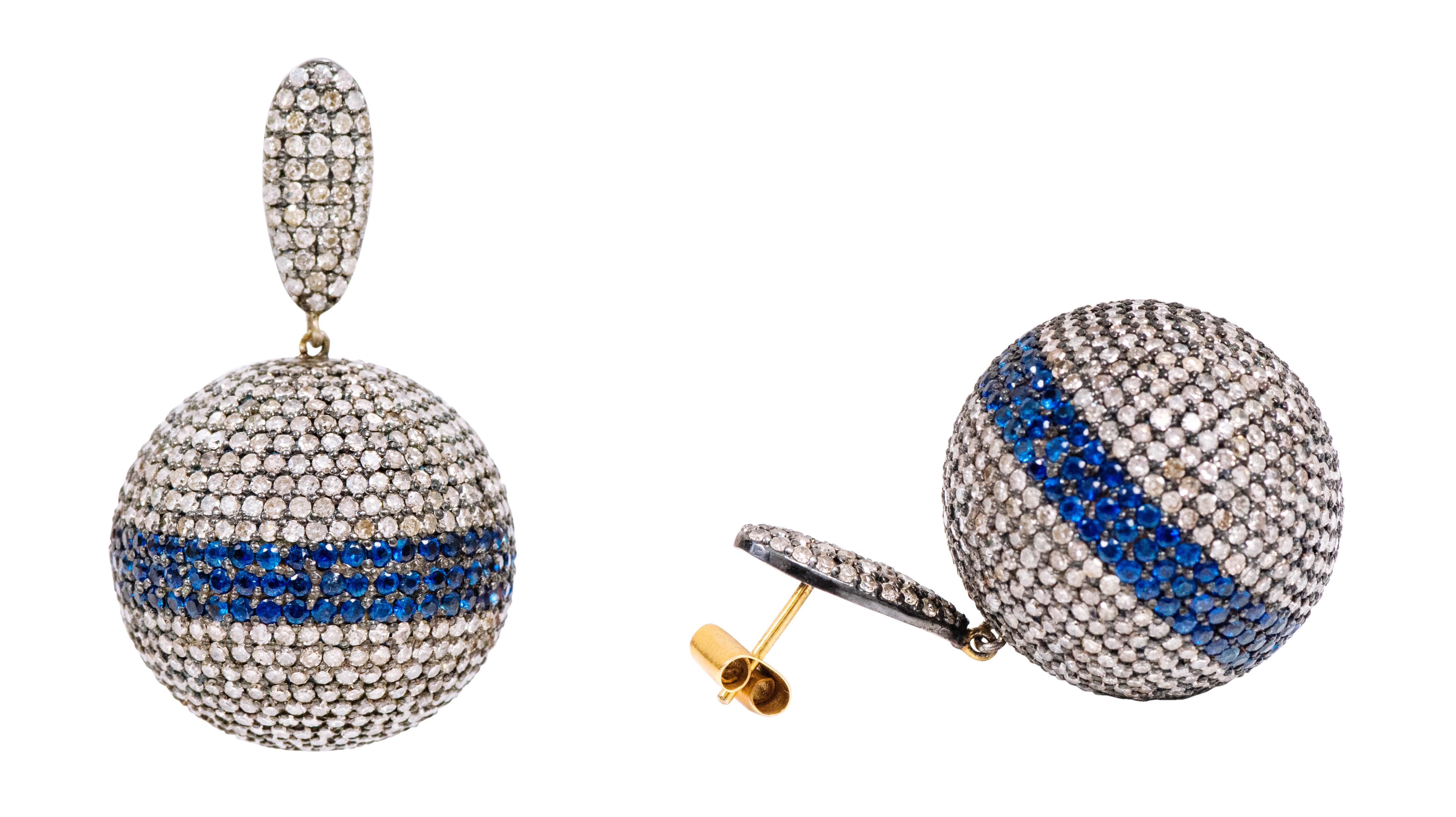 diamond ball drop earrings