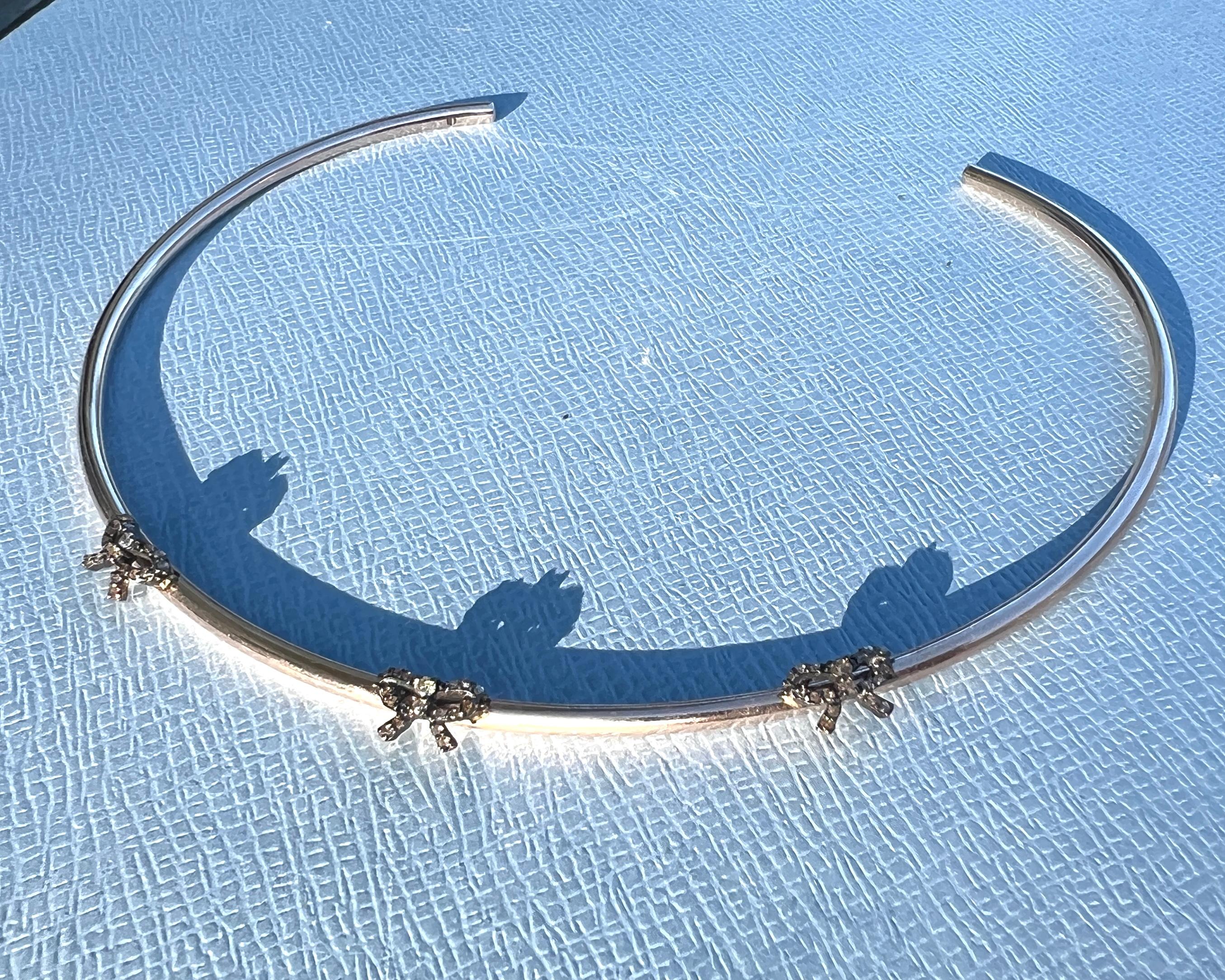 Collar brazalete con lazo de diamantes estilo victoriano Victoriano en venta