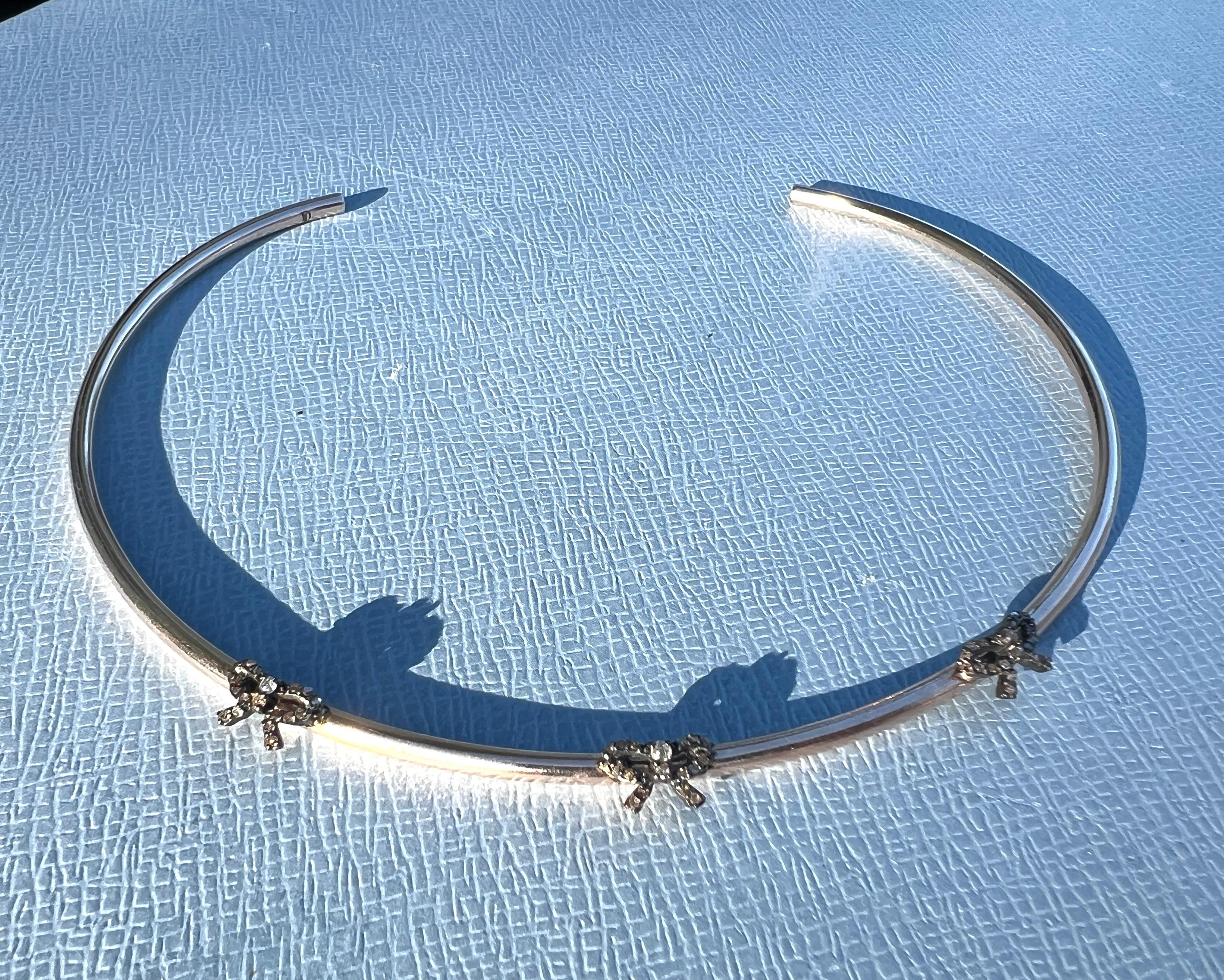 De las mujeres Collar brazalete con lazo de diamantes estilo victoriano en venta