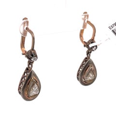 Victorian Style Diamond Drop Earrings