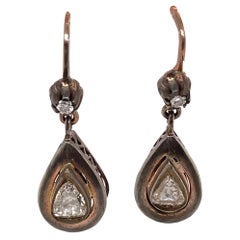 Pendientes de gota de diamante estilo victoriano