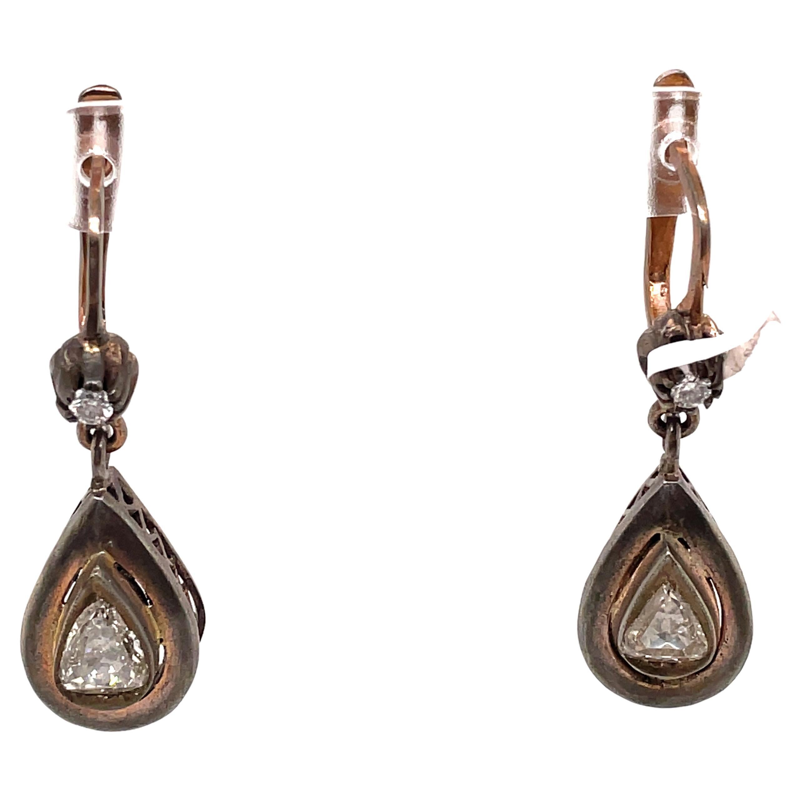 Victorian Opal Heart Drop Earrings at 1stDibs