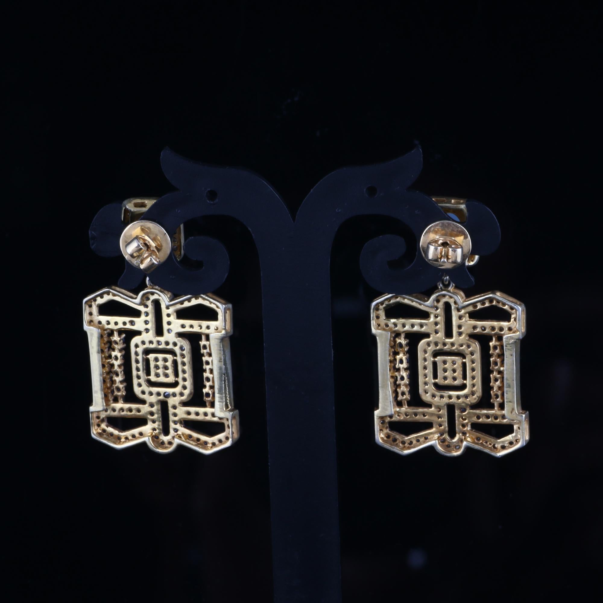 Victorien Boucles d'oreilles pendantes en argent avec diamant, opale éthiopienne et saphir de style victorien en vente